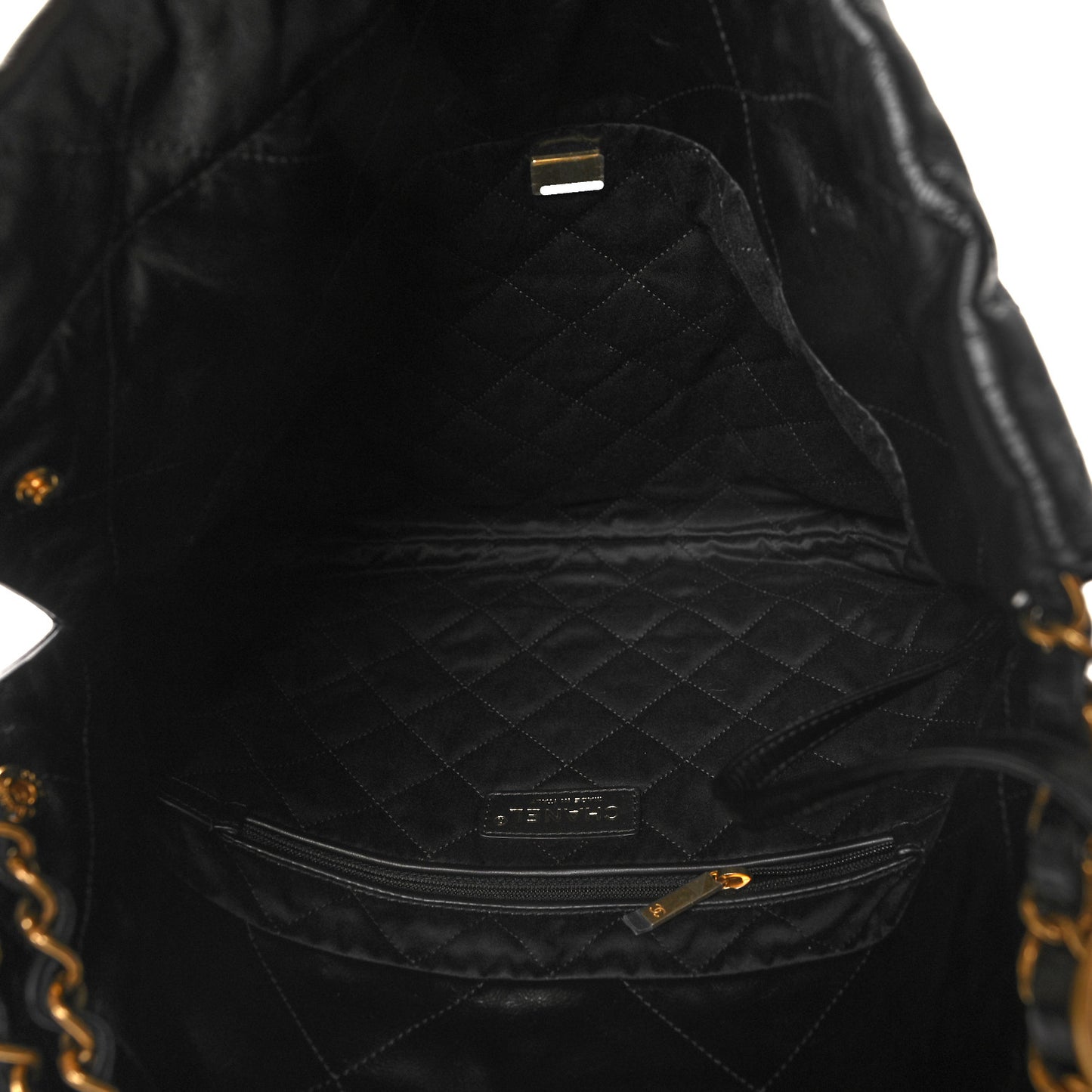 Shiny Calfskin Quilted Small Chanel 22 Black