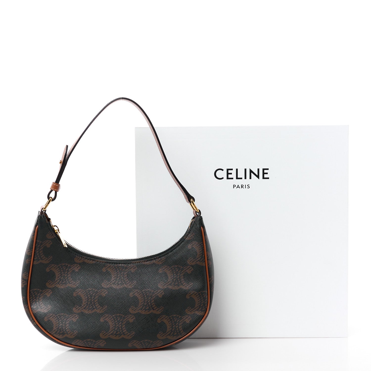 Celine Triomphe Canvas XL Calfskin Ava Triomphe Shoulder Bag Tan 16 of 16