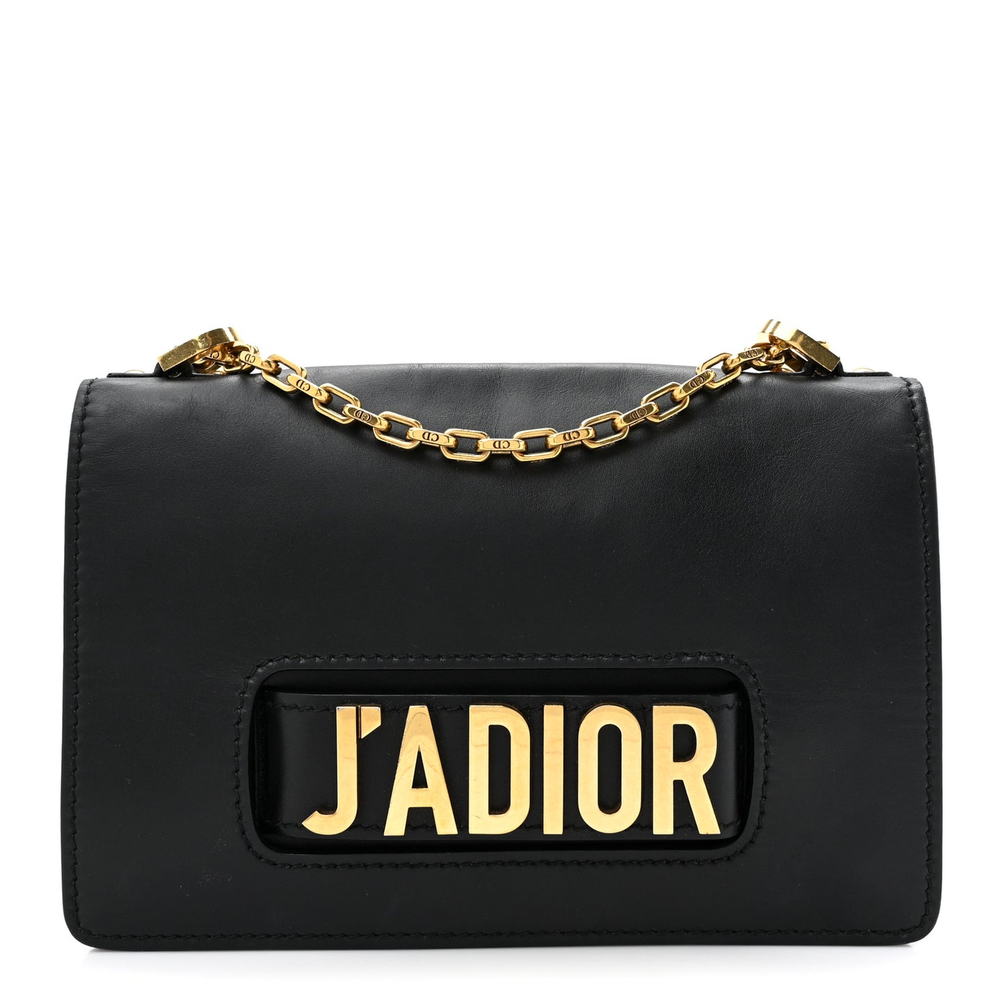 Calfskin J'Adior Chain Flap Bag Black