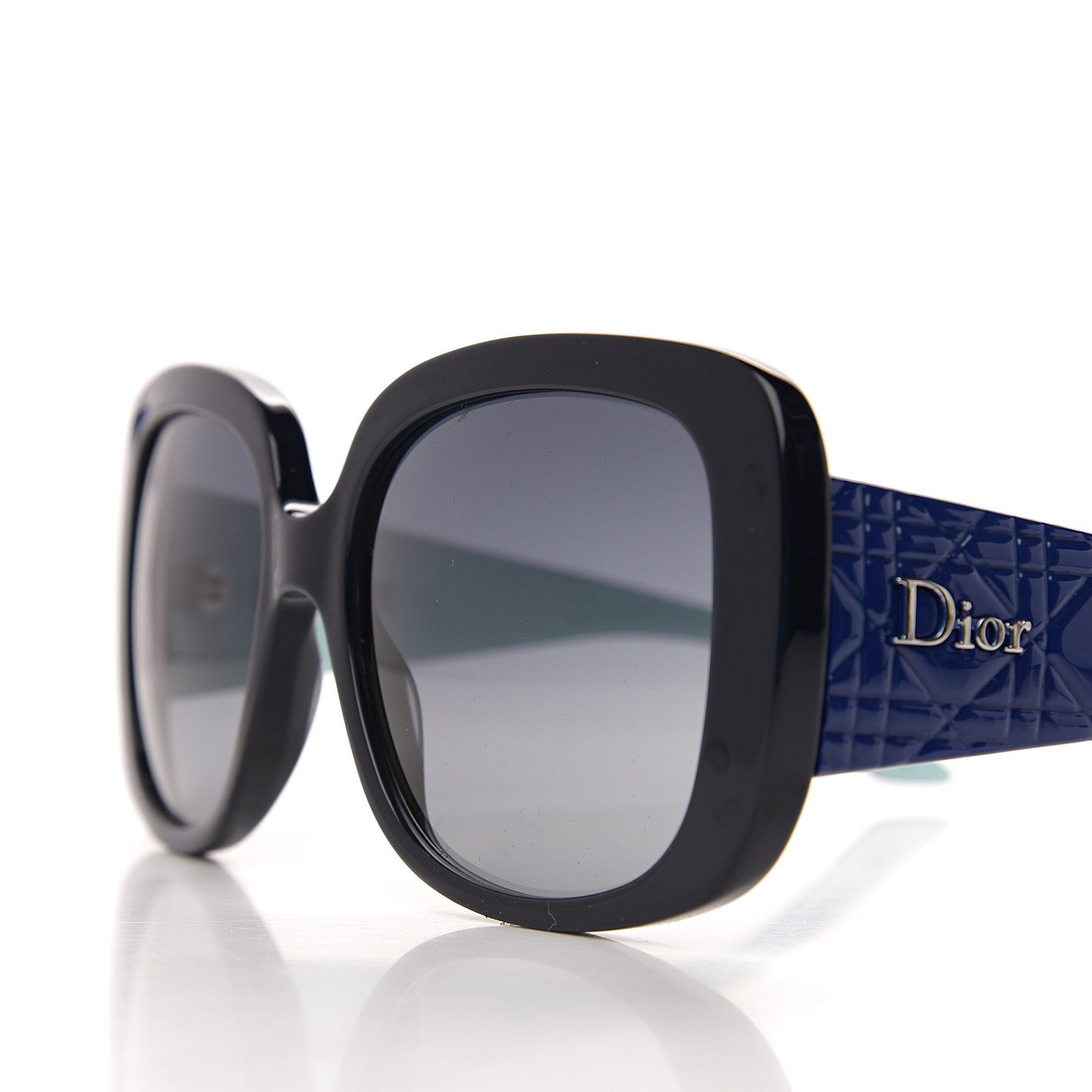 Resin Cannage Dior Lady Lady 1D Sunglasses Black Blue