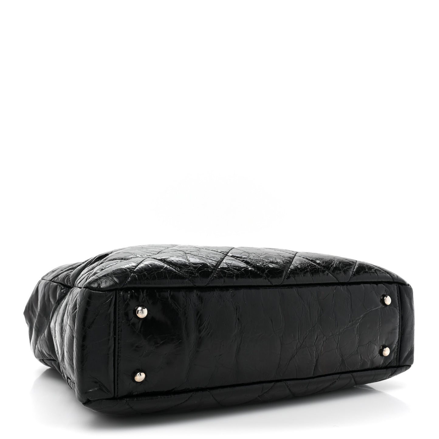 Glazed Calfskin Quilted Tweed Portobello Tote Black Red