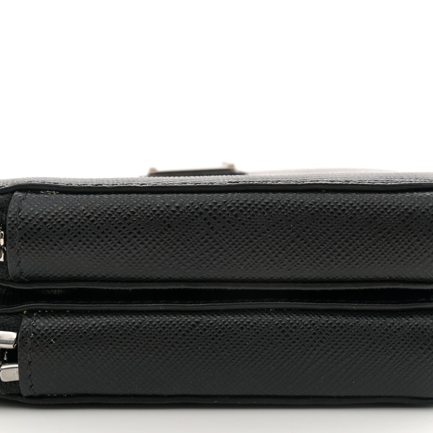 Saffiano Mini Triangle Crossbody Pouch Black