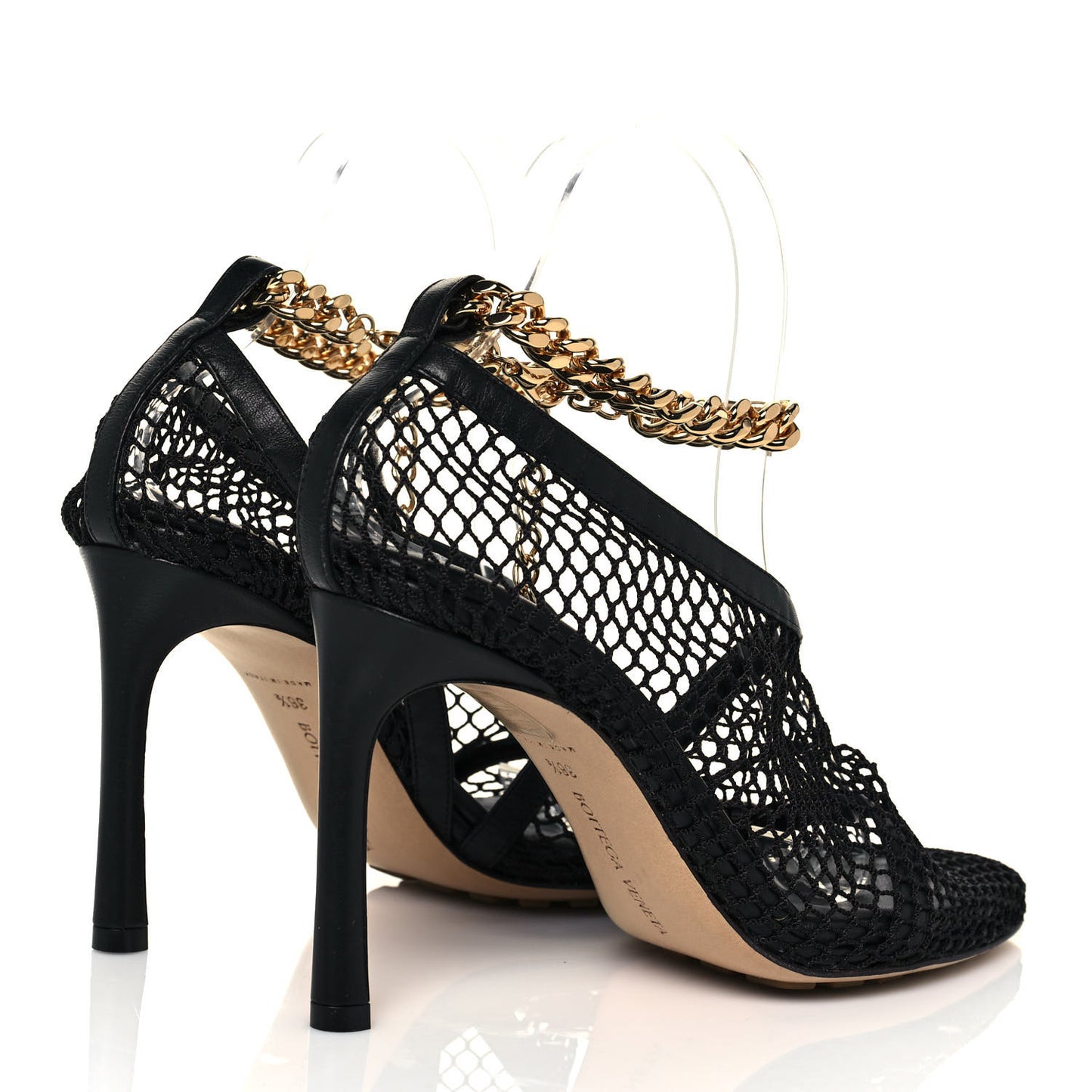 Mesh Nappa Chunky Chain Sandals 36.5 Black