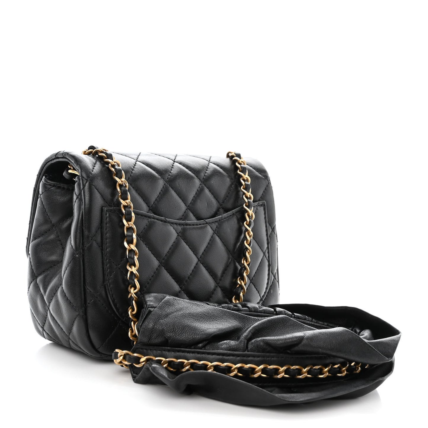 Lambskin Quilted Mini Romance Square Flap Black