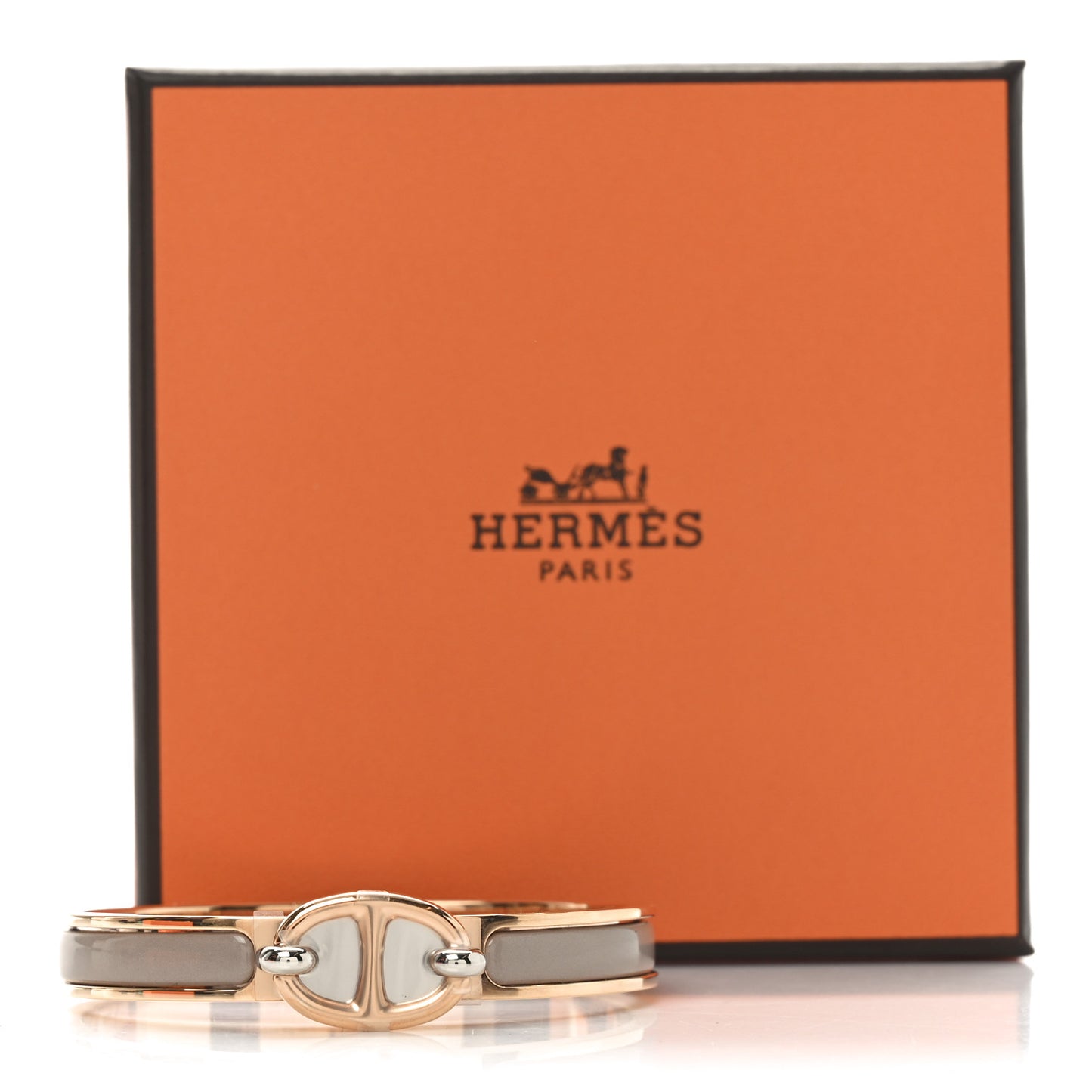 Enamel Mini Clic Chaine d'Ancre Bracelet PM Marron Glace