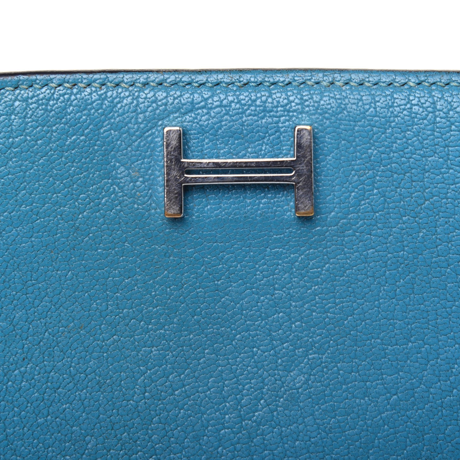Hermes Chevre Mysore Compact Bearn Wallet Blue Jean 29 of 29