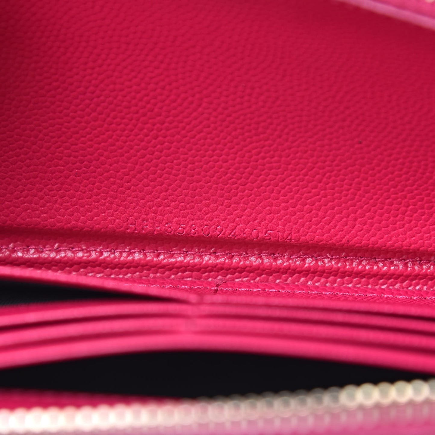 Grain De Poudre Matelasse Chevron Monogram Zip Around Wallet Bubblegum