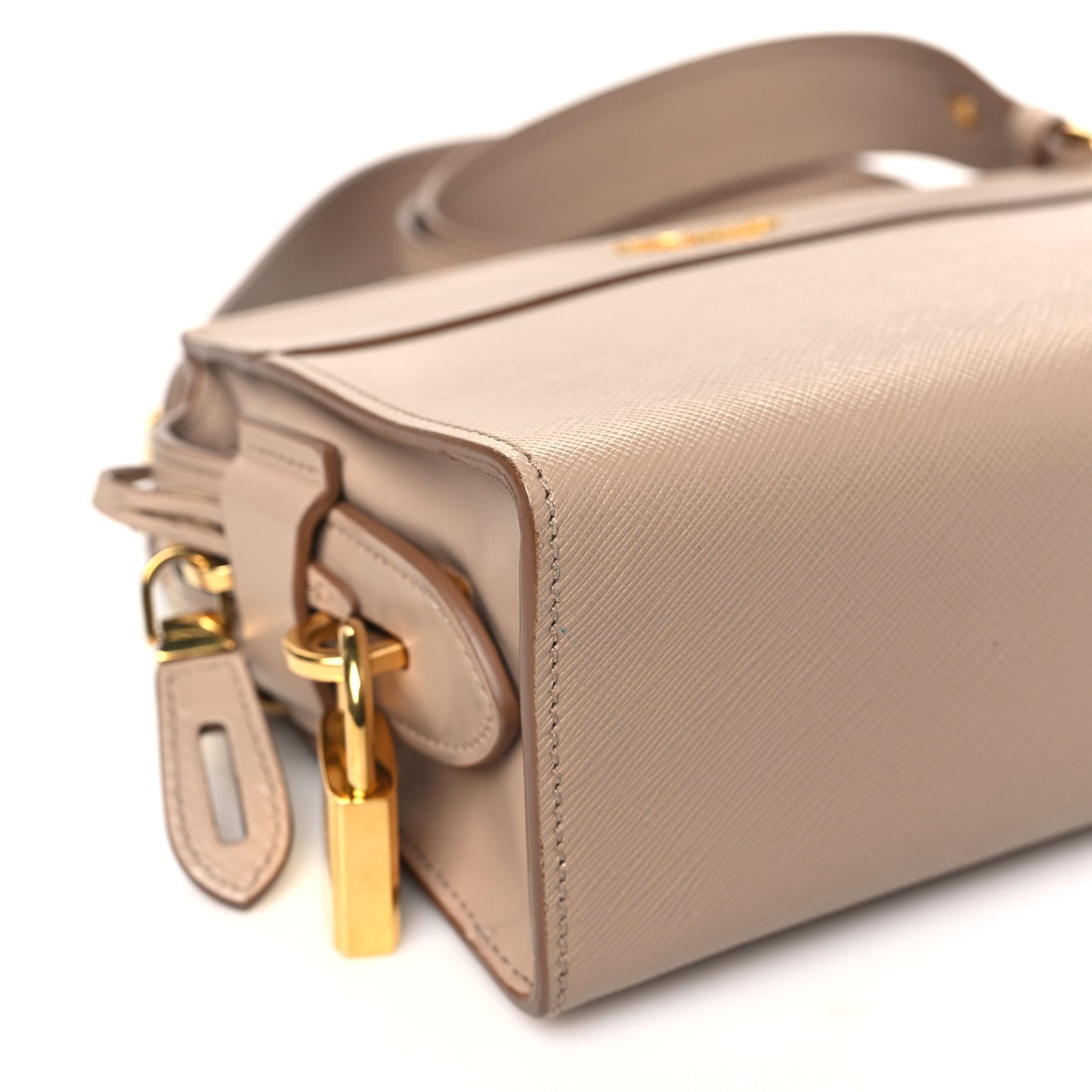 Saffiano Soft Calfskin Bandoliera Bag Cammeo