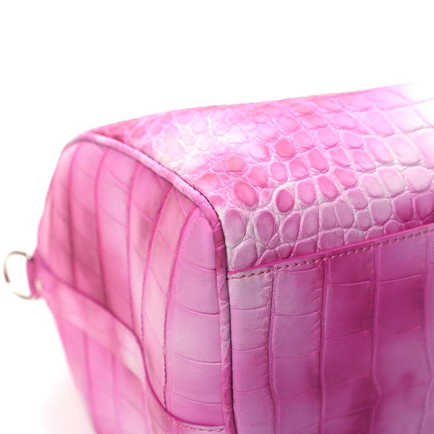 Matte Alligator Keepall Bandouliere 45 Fuchsia