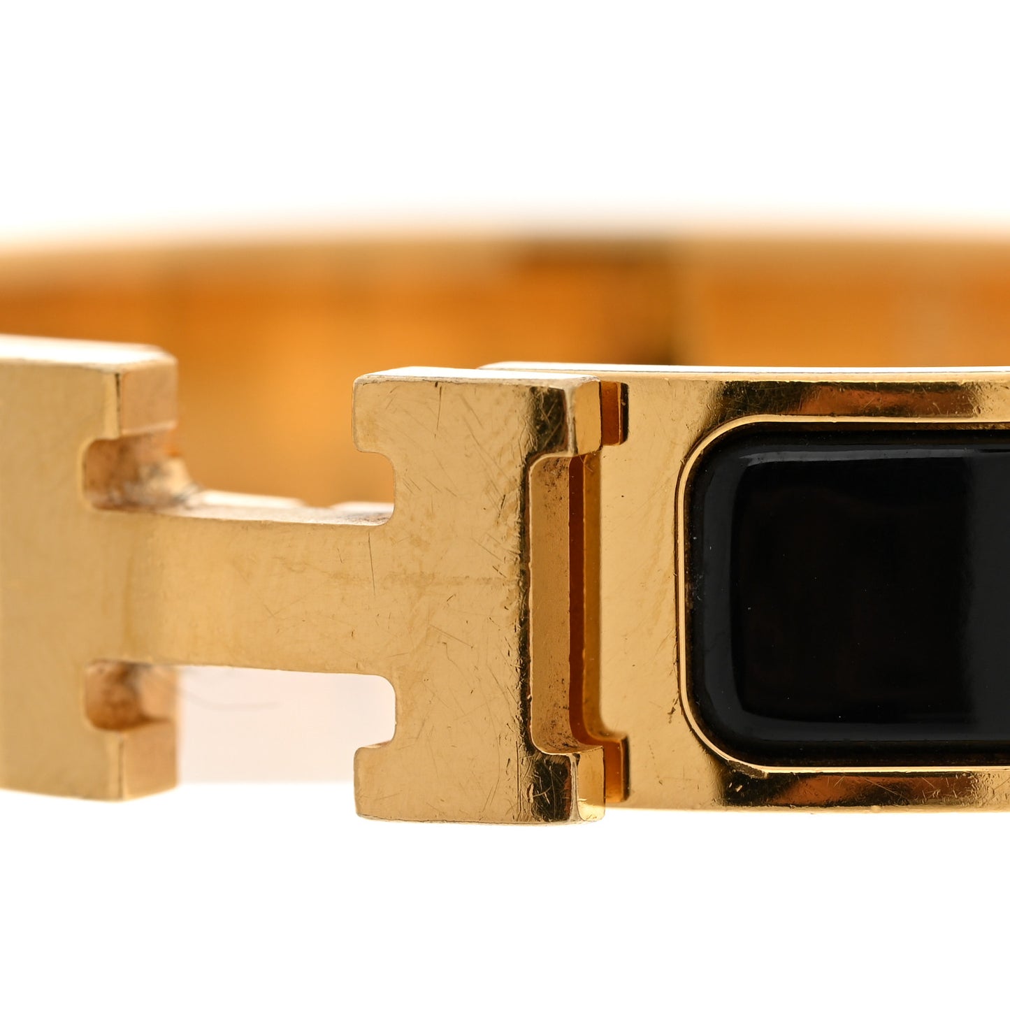 Enamel Narrow Clic Clac H Bracelet GM Black