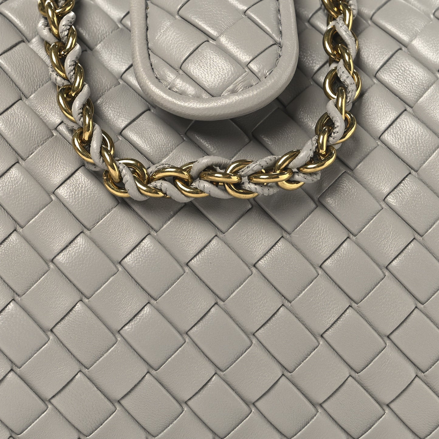 Nappa Intrecciato Small The Lauren 1980 Clutch With Chain Sterling
