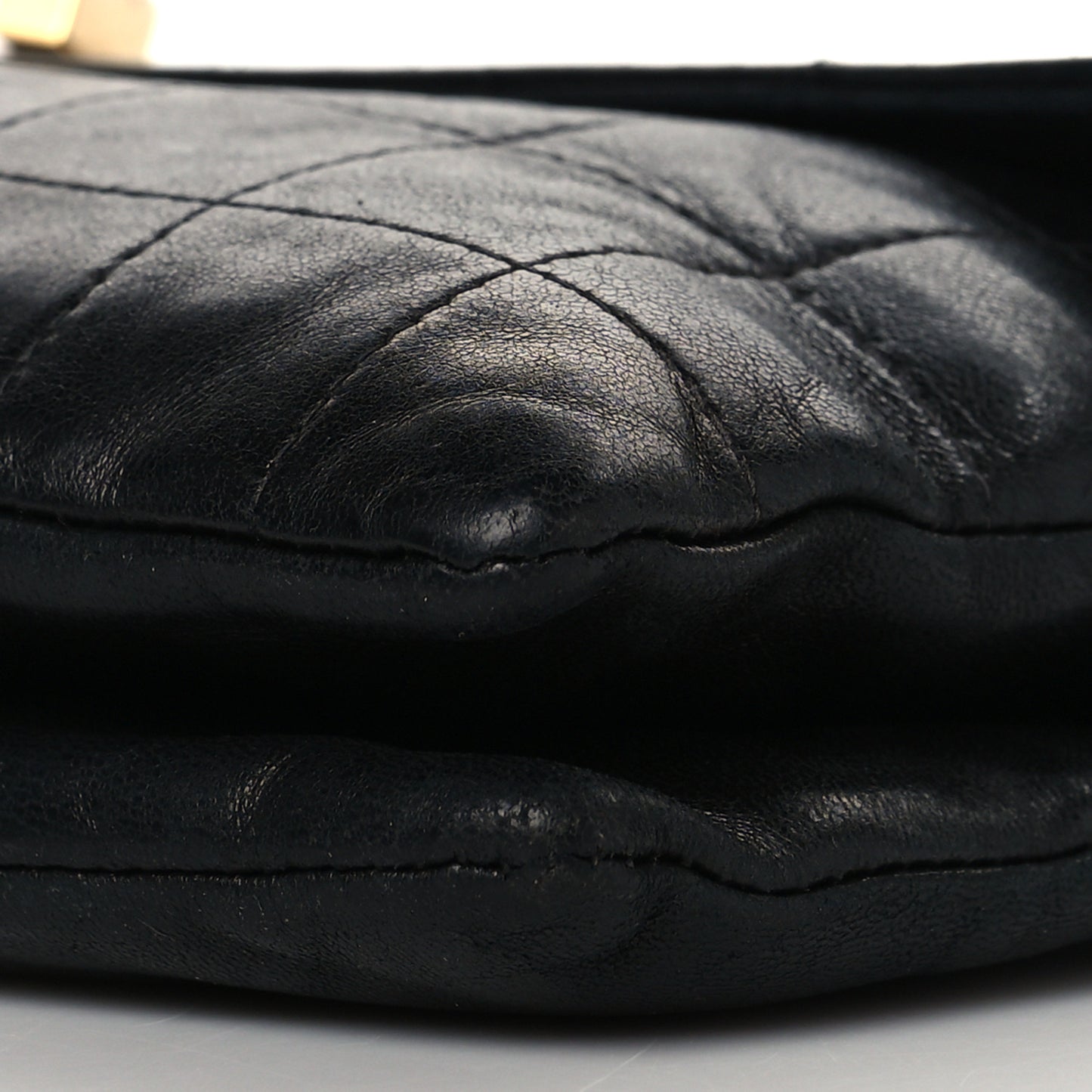 Lambskin Chocolate Bar Mademoiselle Flap Black