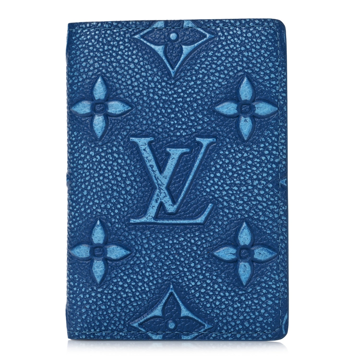 Louis Vuitton Faded Calfskin Monogram Pocket Organizer Denim Blue