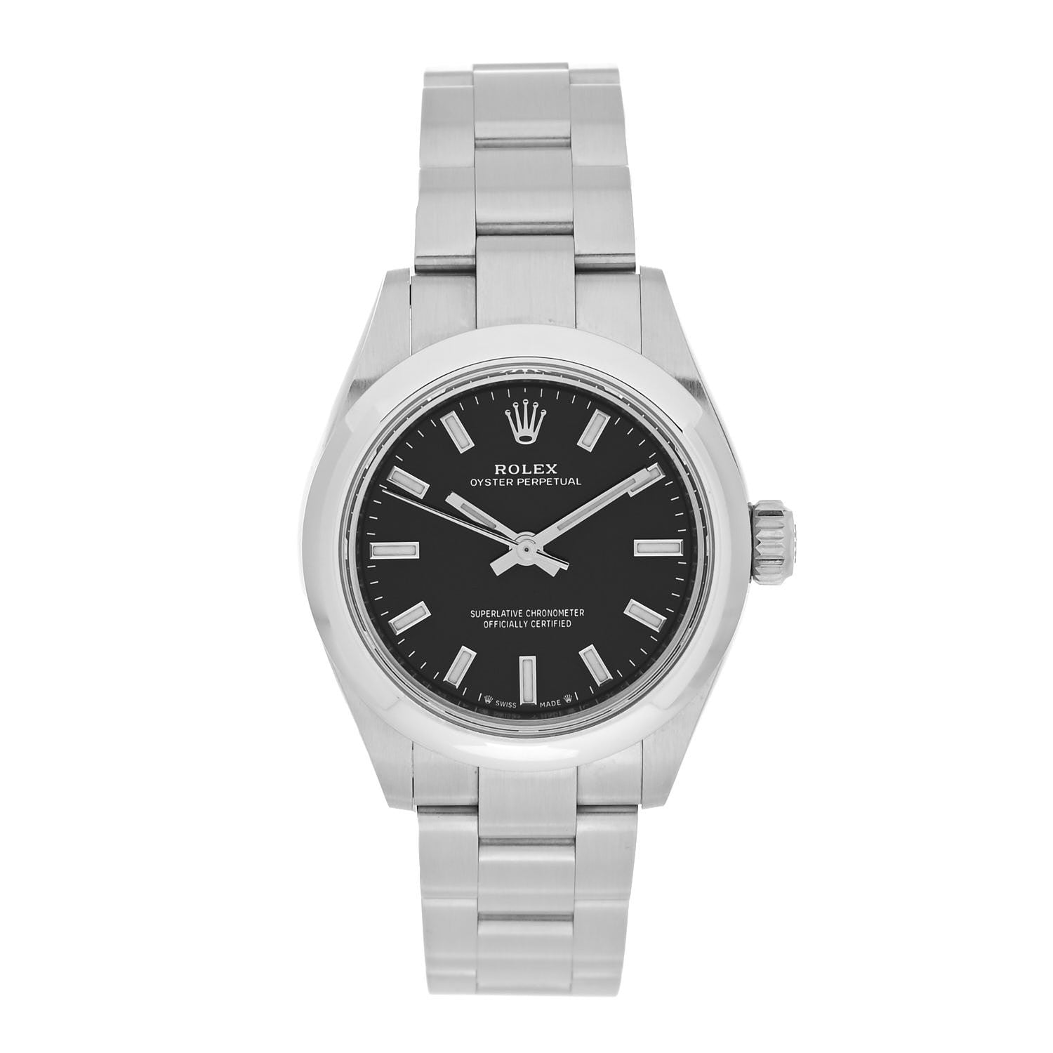 Rolex Stainless Steel 28mm Oyster Perpetual Datejust Watch Black 276200 1 of 5