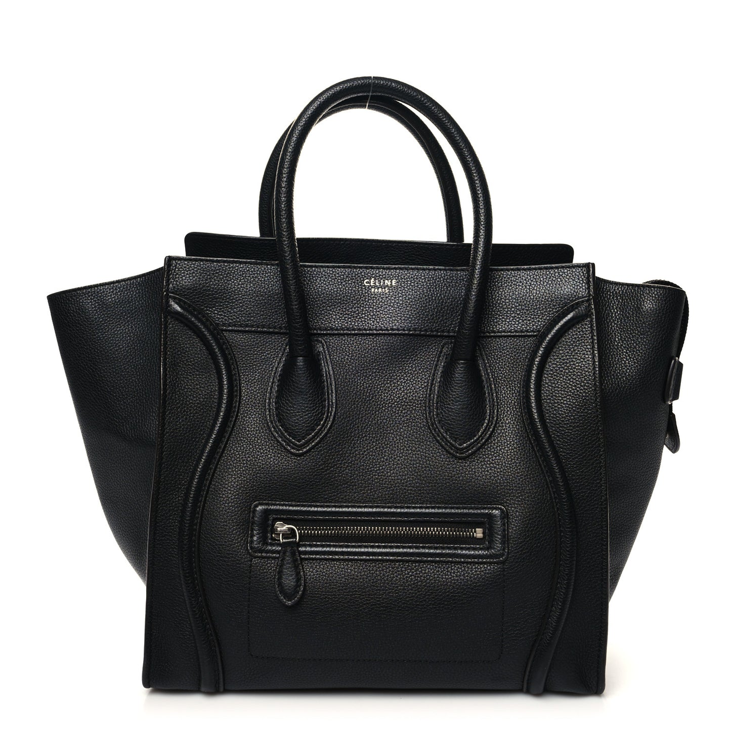 Drummed Calfskin Mini Luggage Black