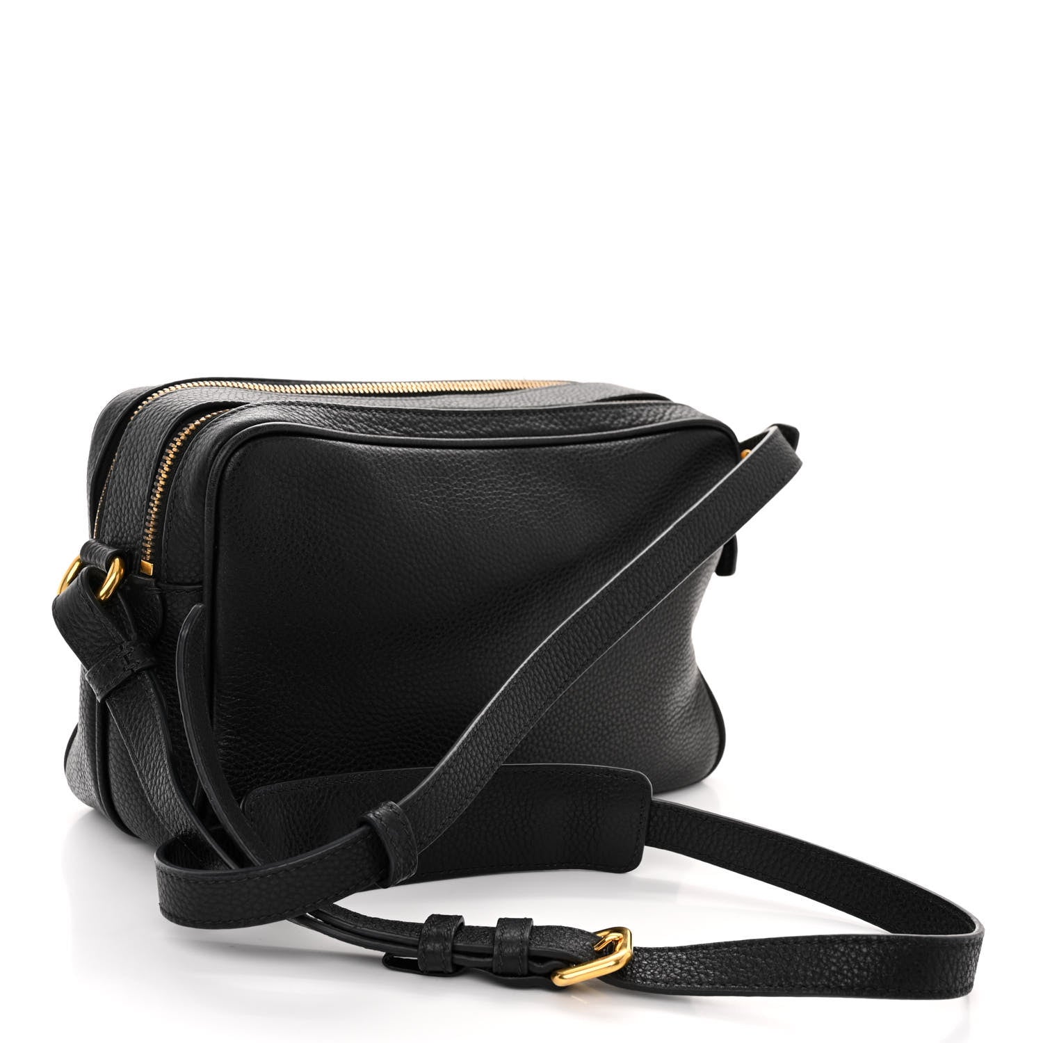 Prada Vitello Daino Medium Double Zip Shoulder Bag Black 3 of 12