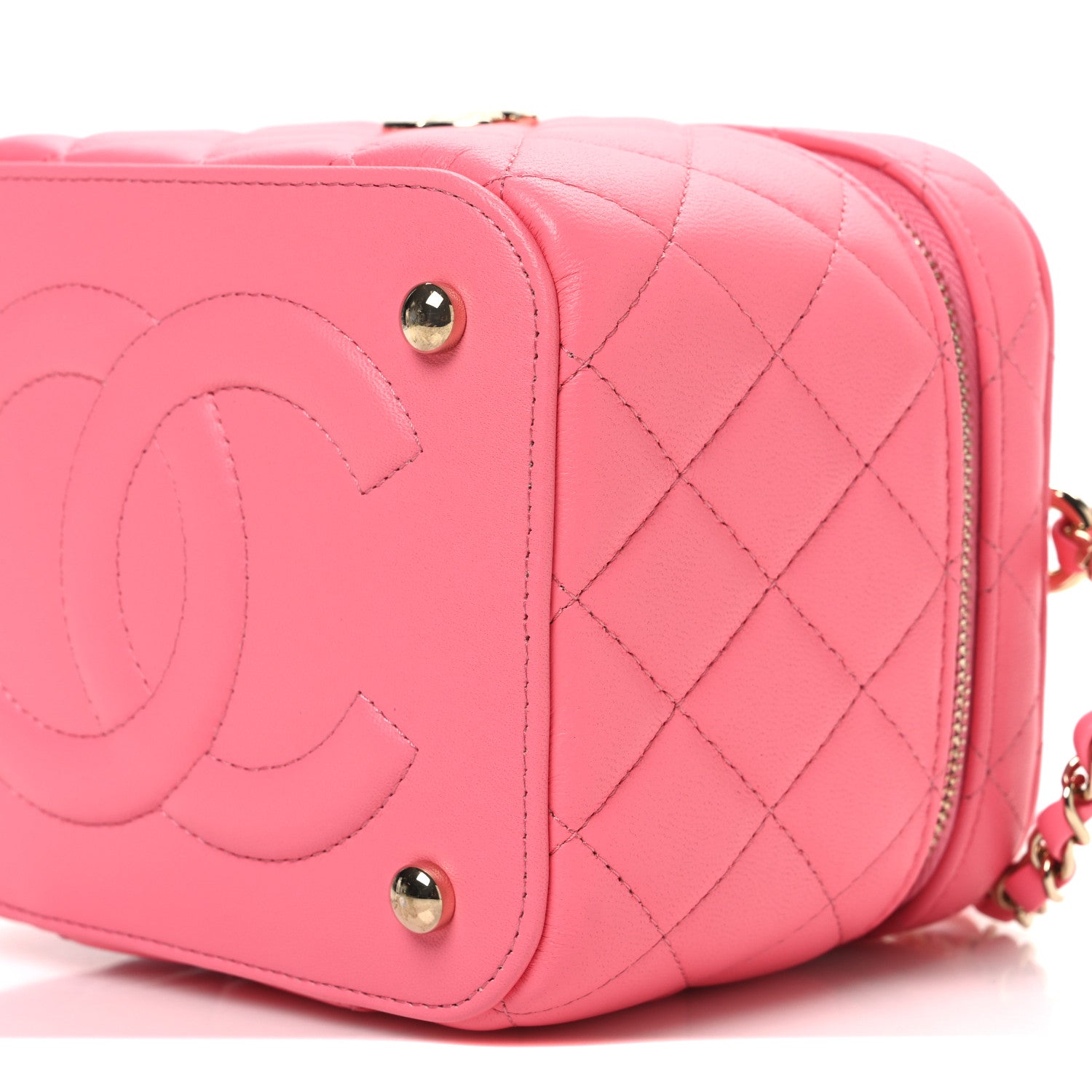 Chanel Lambskin Quilted Small CC Vanity Case Pink 10 of 10