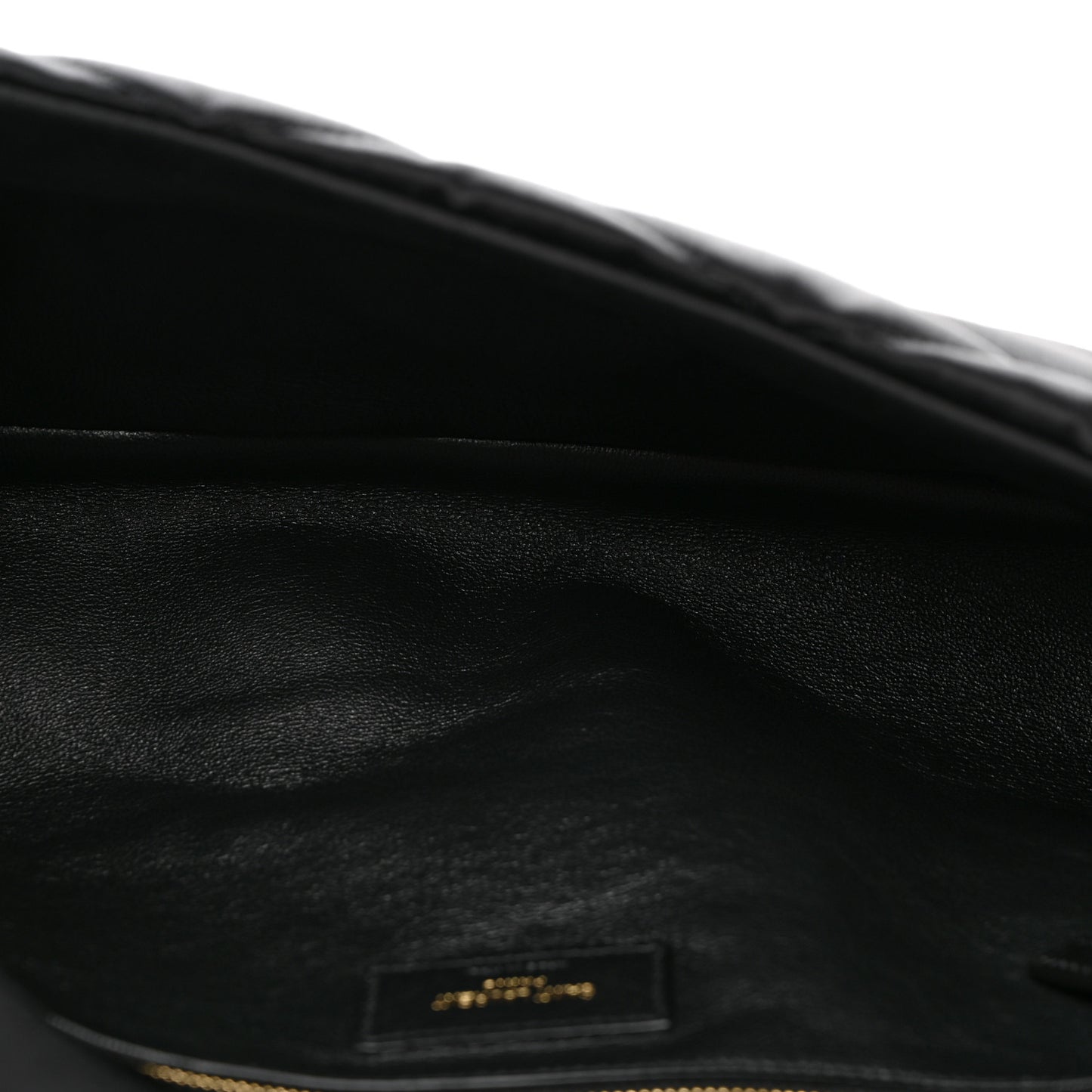 Satin Quilted Sade Puffer Envelope Clutch Black