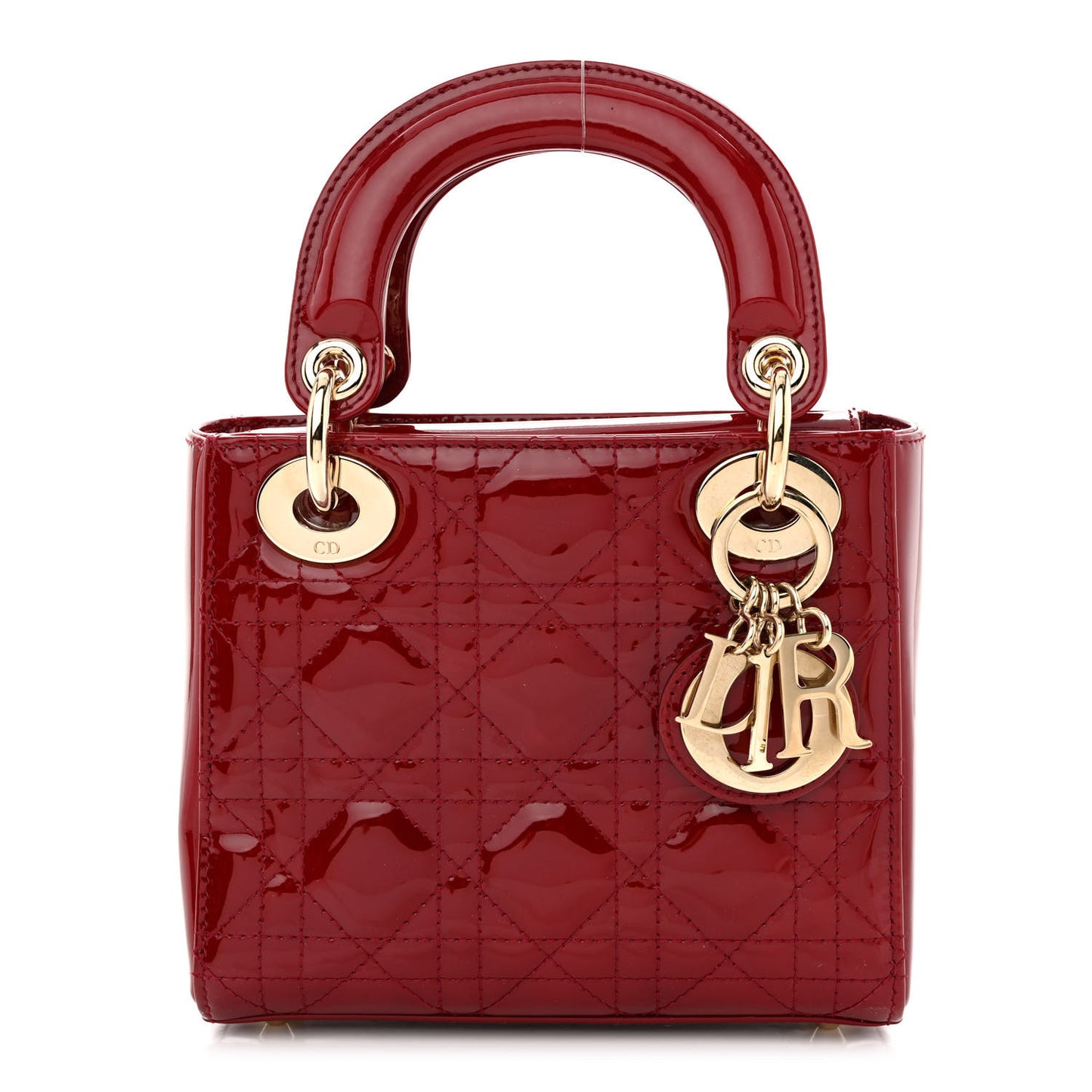 Patent Cannage Mini Lady Dior Red