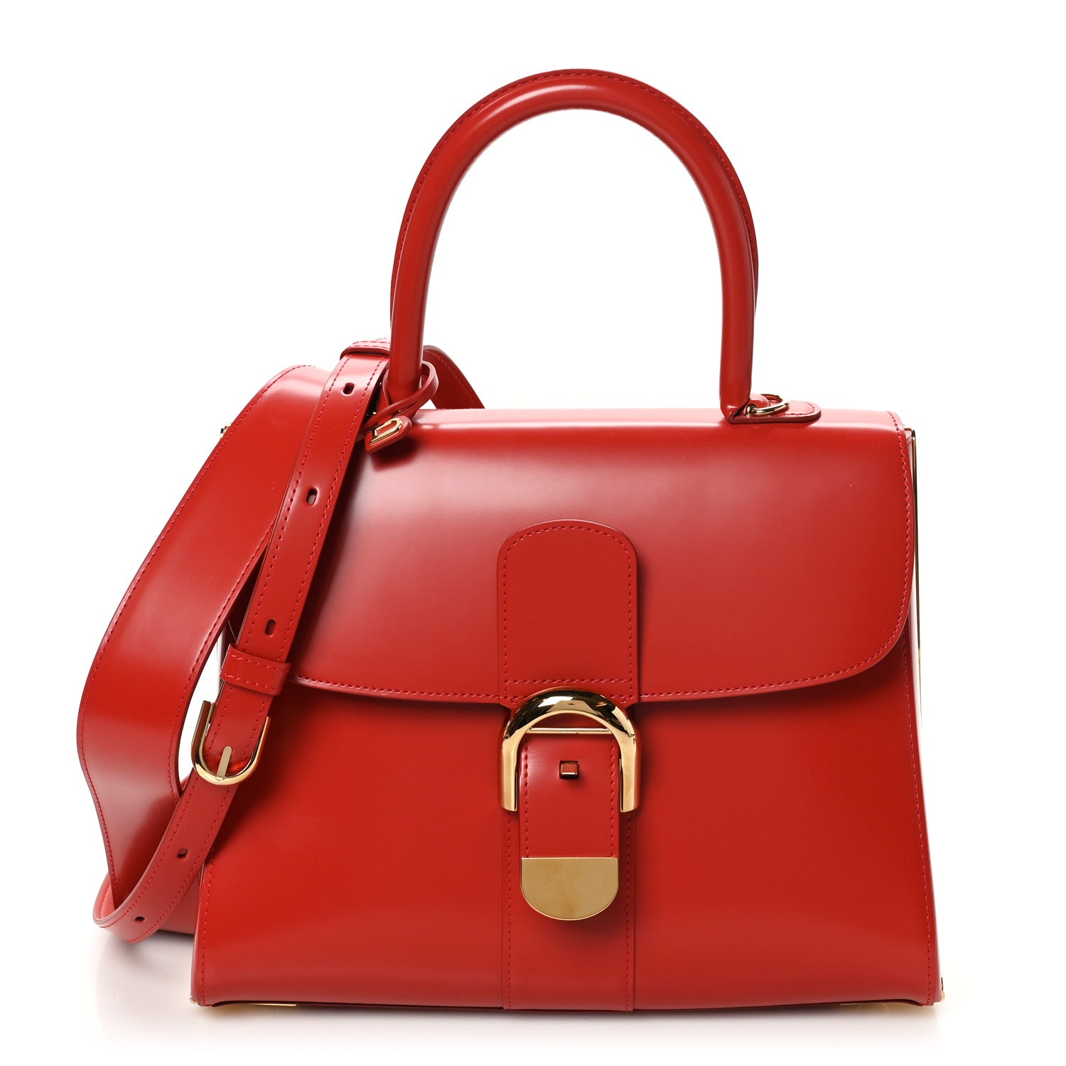 Delvaux Box Calfskin MM Brillant Satchel Red 1679606 – FASHIONPHILE