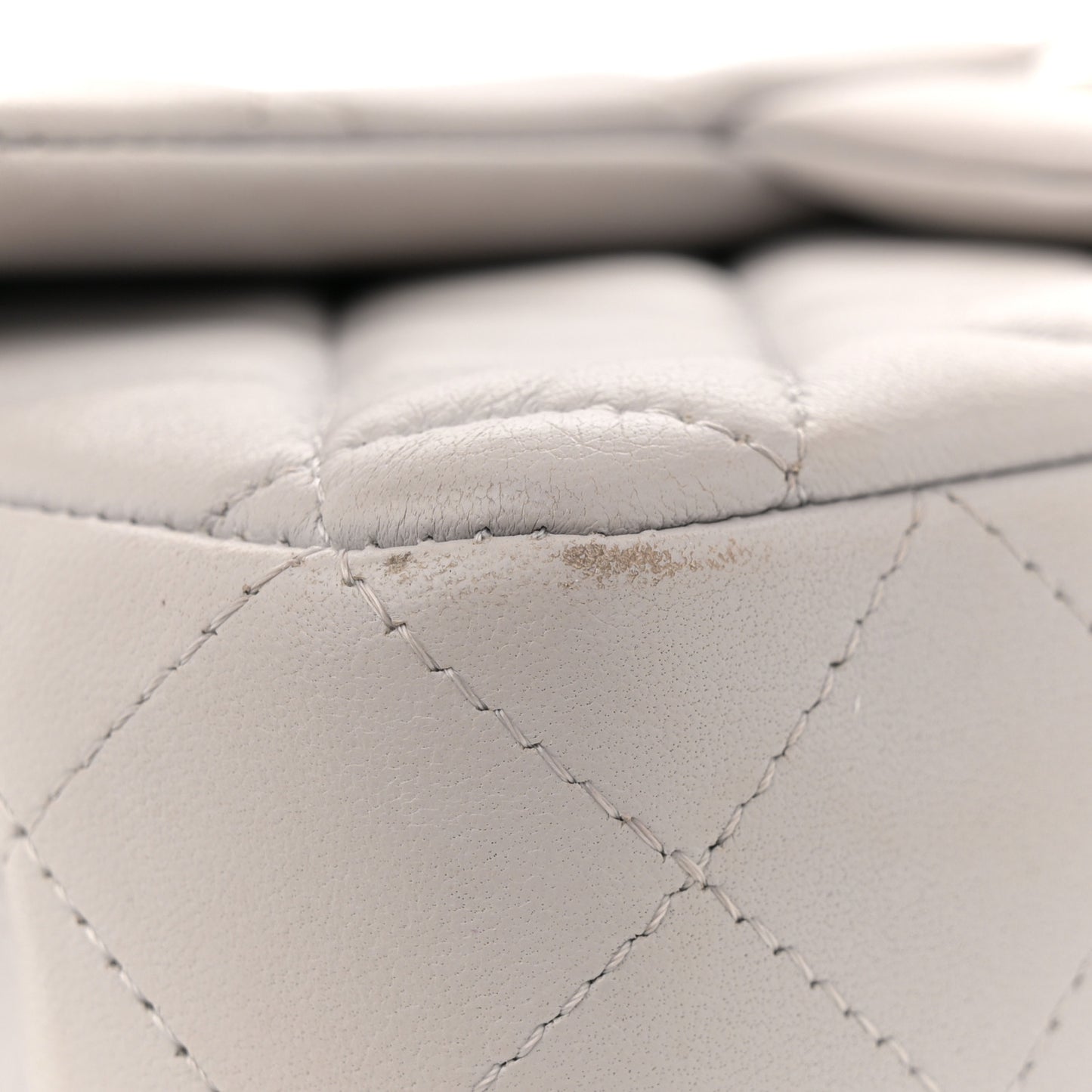 Lambskin Quilted Mini Rectangular Flap Grey