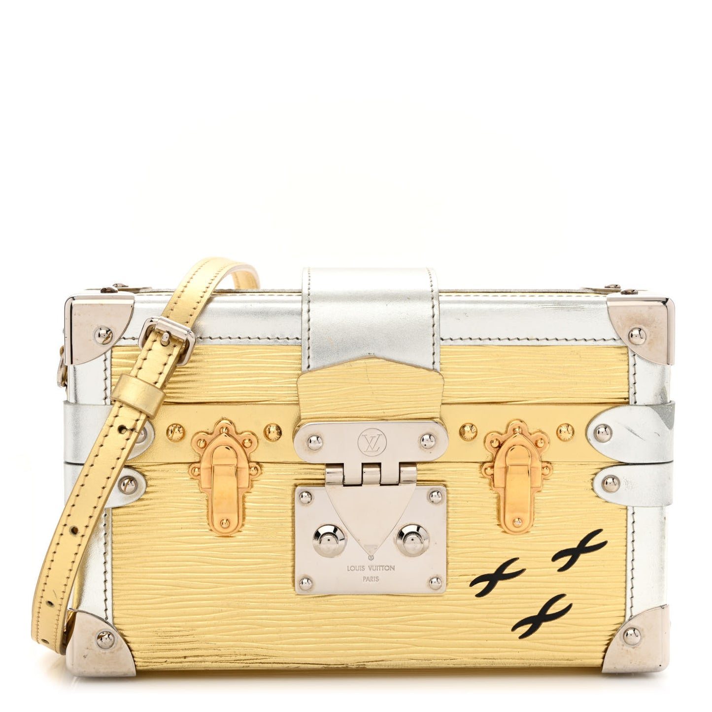 Metallic Epi Petite Malle Gold