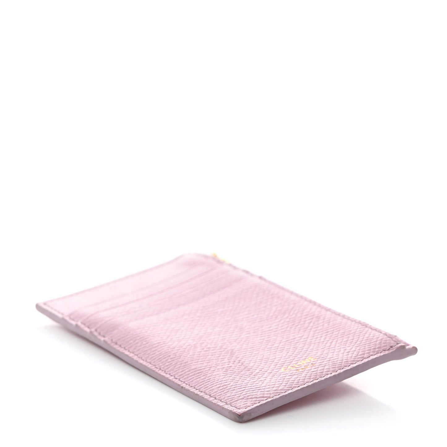 Grained Calfskin Zipped Card Holder Pink