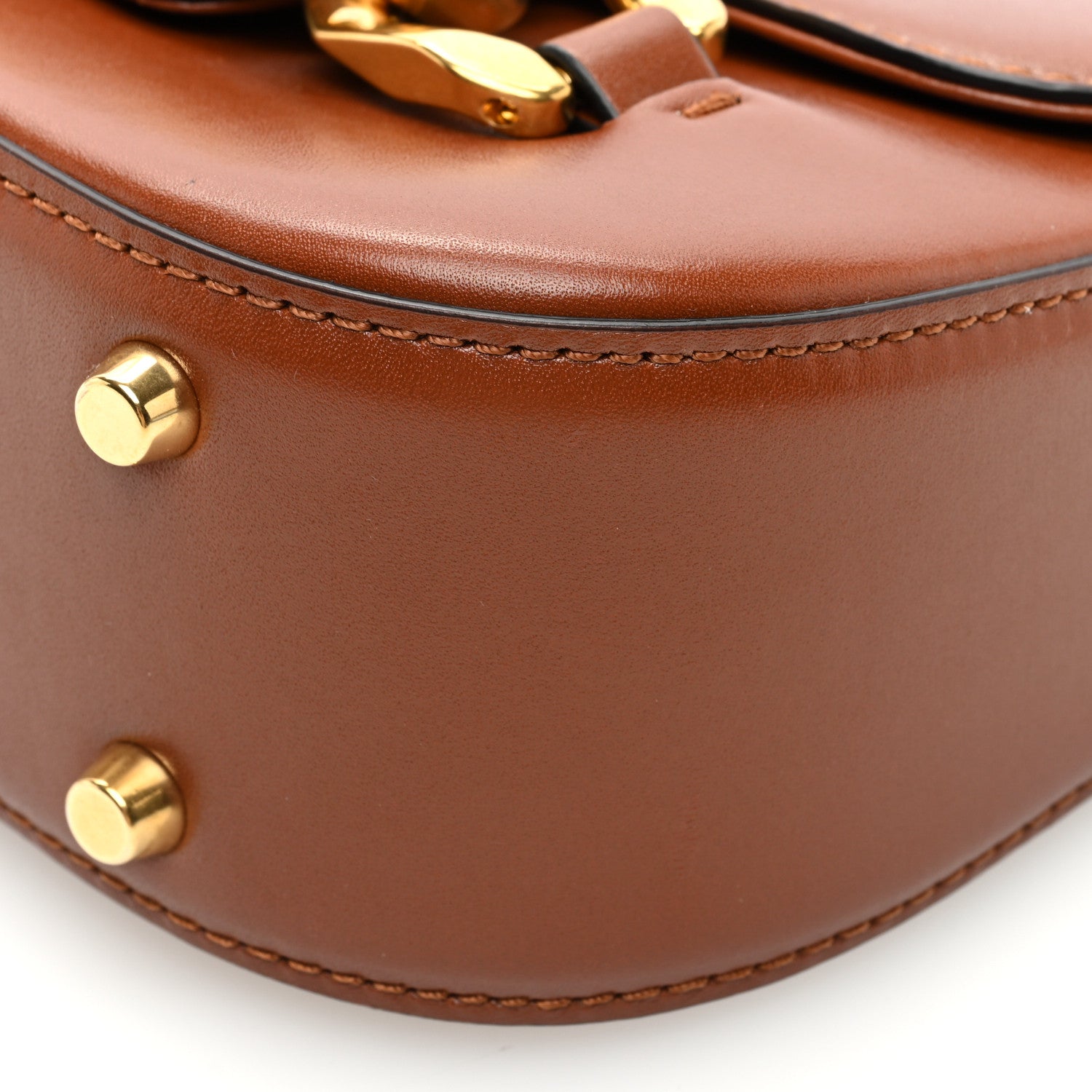 Valentino Garavani Calfskin Small Vlogo Chain Shoulder Bag Saddle Brown 9 of 9
