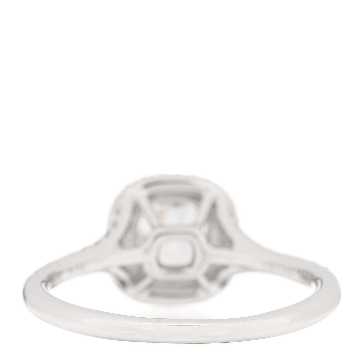 Platinum Diamond .72ct Soleste Cushion Cut Double Halo Engagement Ring 55 7.25