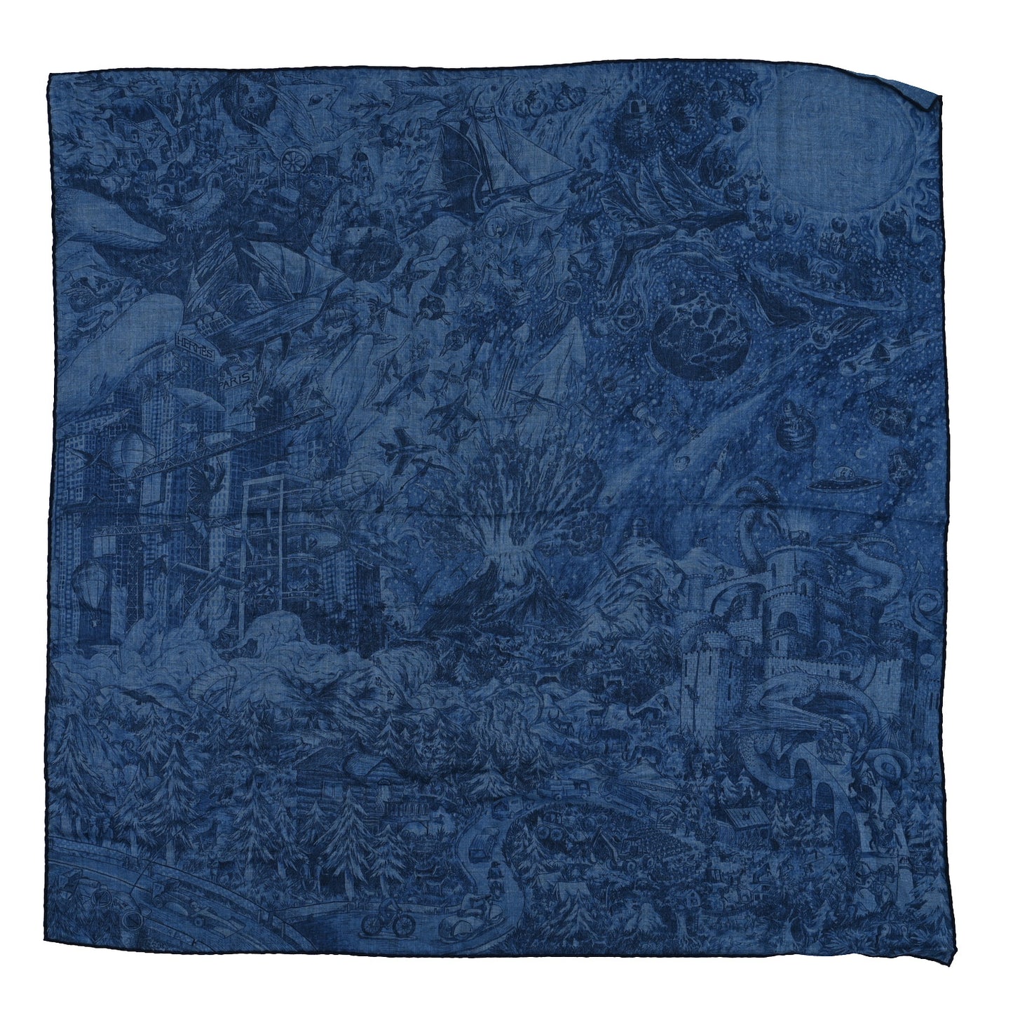 Cashmere Silk Nothing But A Dreamer Scarf 100 Bleu Chine Indigo Marine