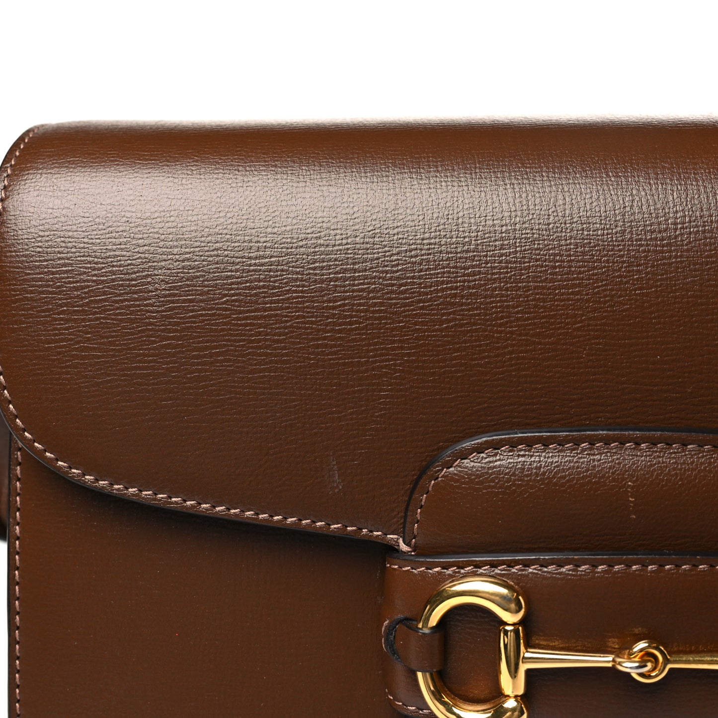 Azalea Calfskin Horsebit 1955 Shoulder Bag Brown Sugar