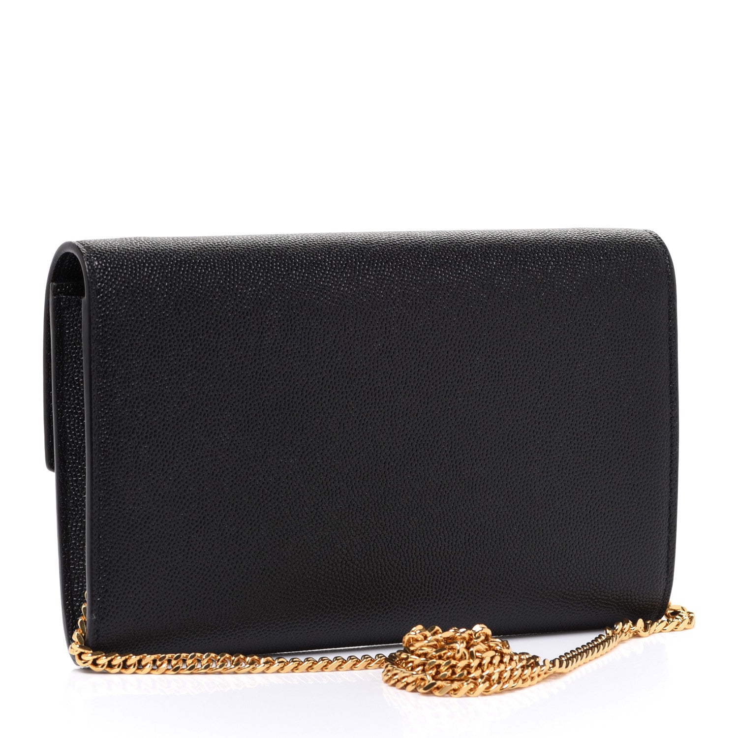 Saint Laurent Grain De Poudre Uptown Chain Wallet Black 3 of 9