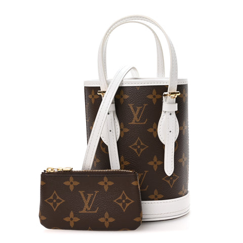 Monogram LV Match Nano Bucket Bag White