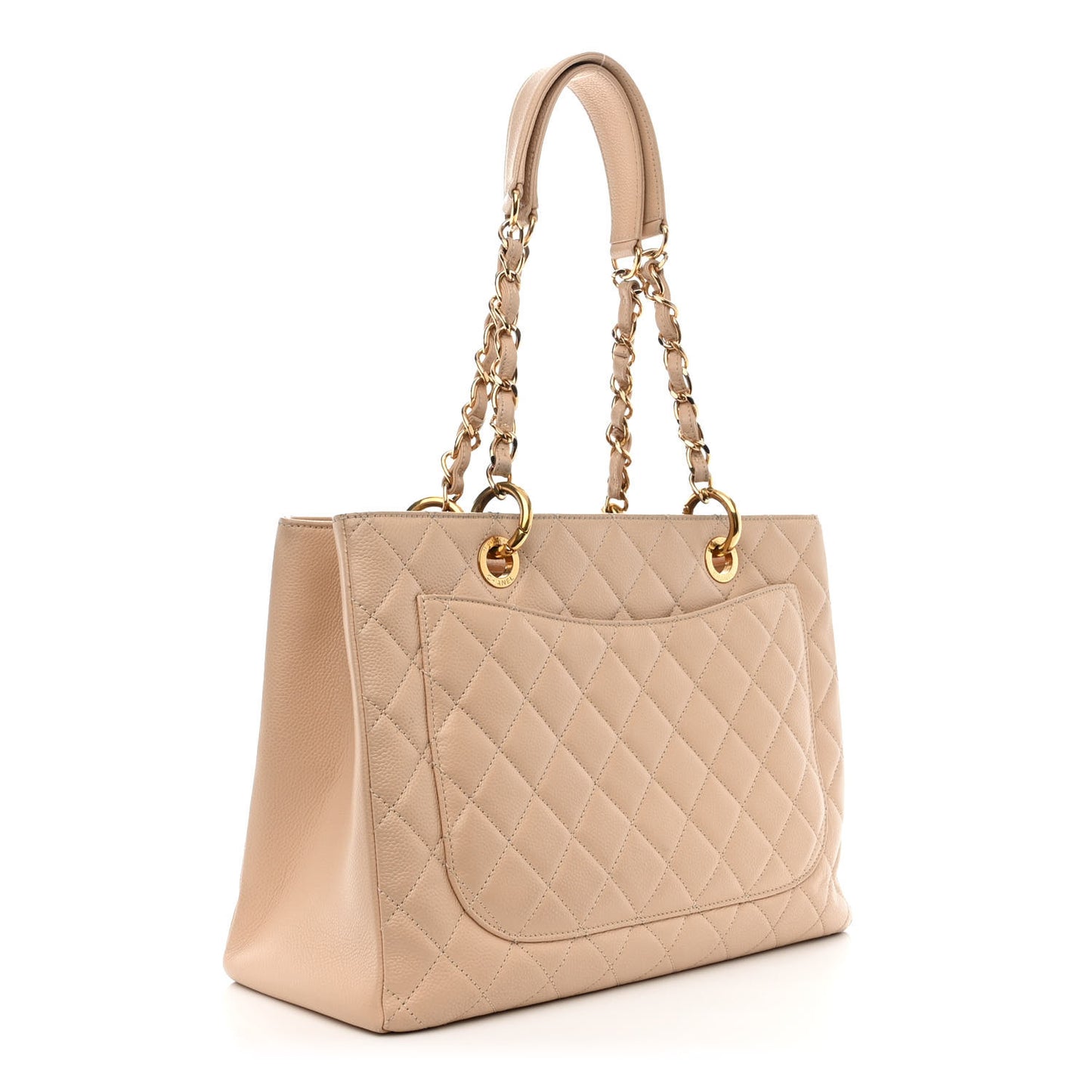 Caviar Quilted Grand Shopping Tote GST Beige Clair