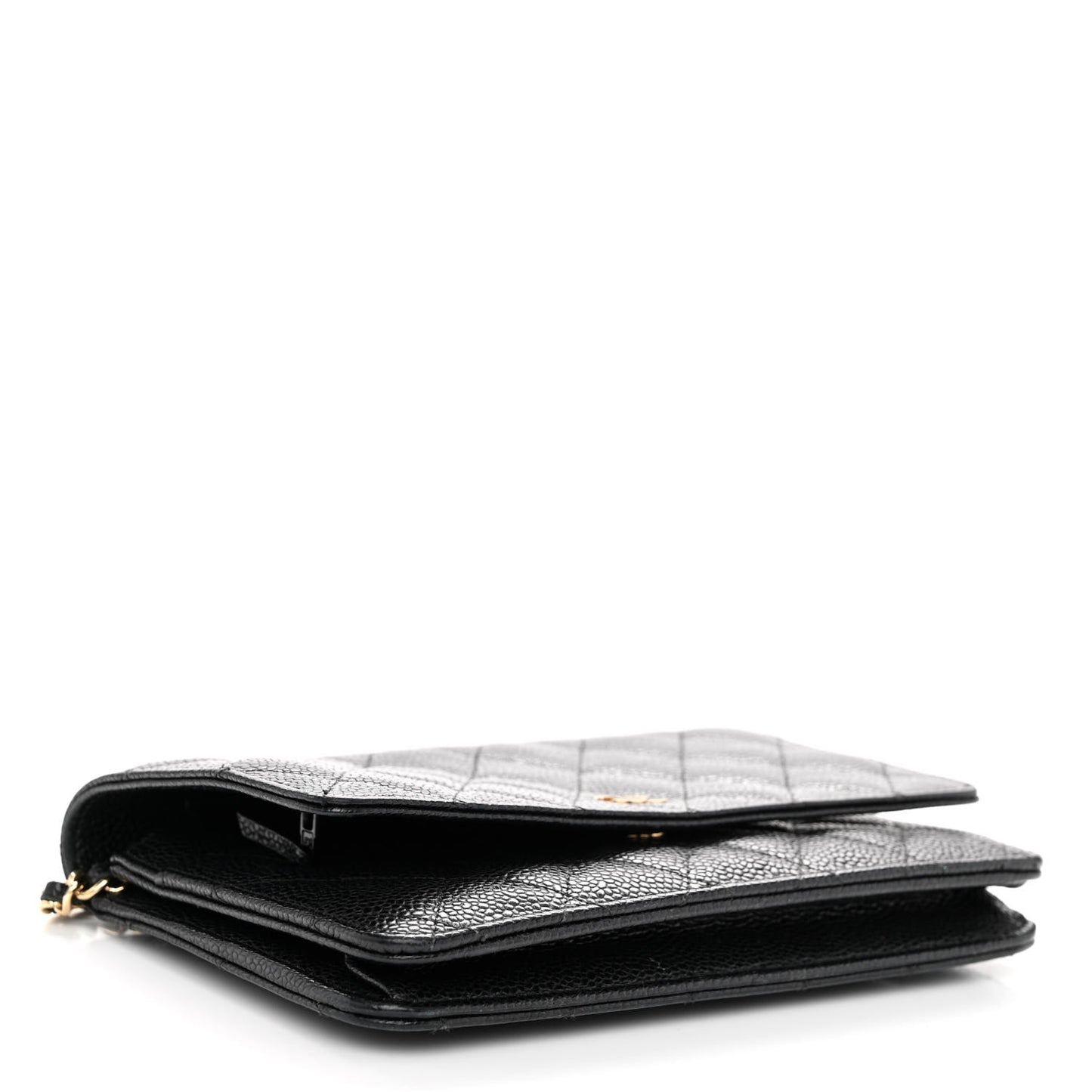 Caviar Quilted Wallet on Chain WOC Black