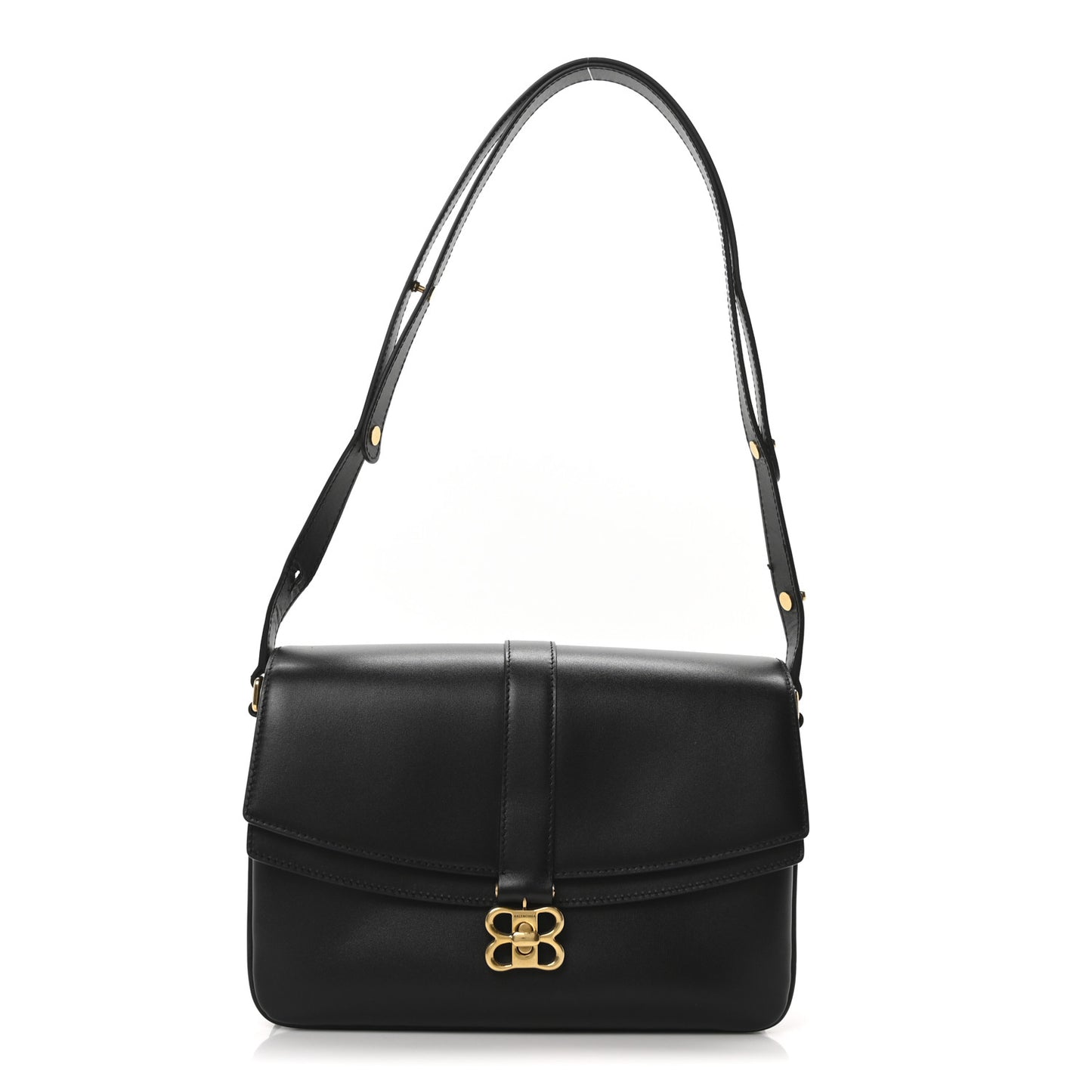 Classic Calfskin Medium Lady Flap Bag Black