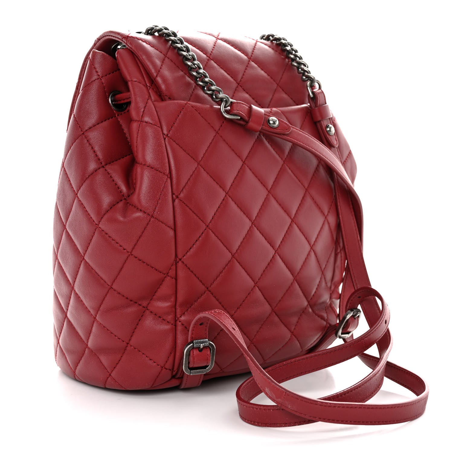 Chanel Lambskin Quilted Daily Supple Backpack Dark Red 3 of 11
