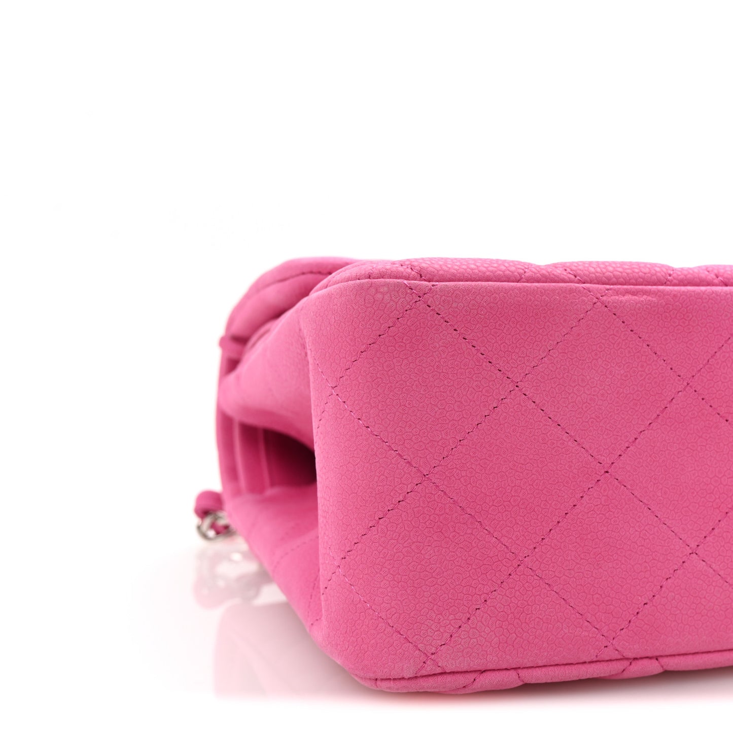 Iridescent Caviar Quilted Jumbo Double Flap Pink