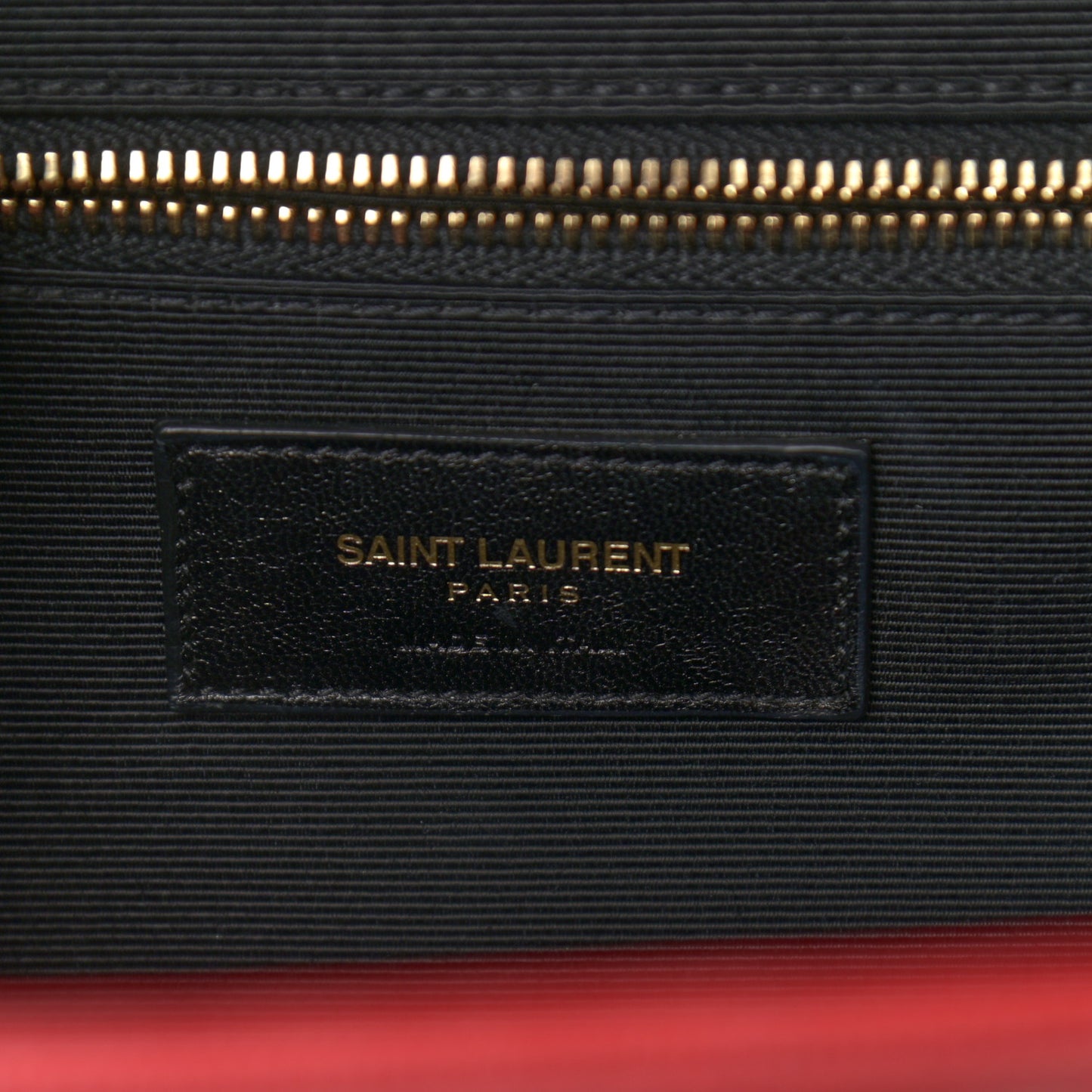 Grain De Poudre Matelasse Chevron Large Monogram Satchel Lipstick Red