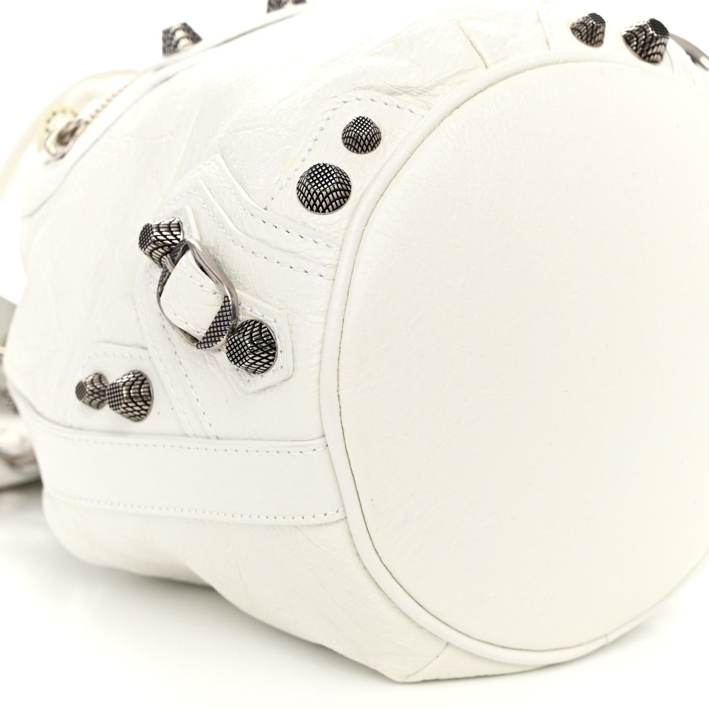 Agneau Arena Le Cagole Bucket Bag XS Optic White