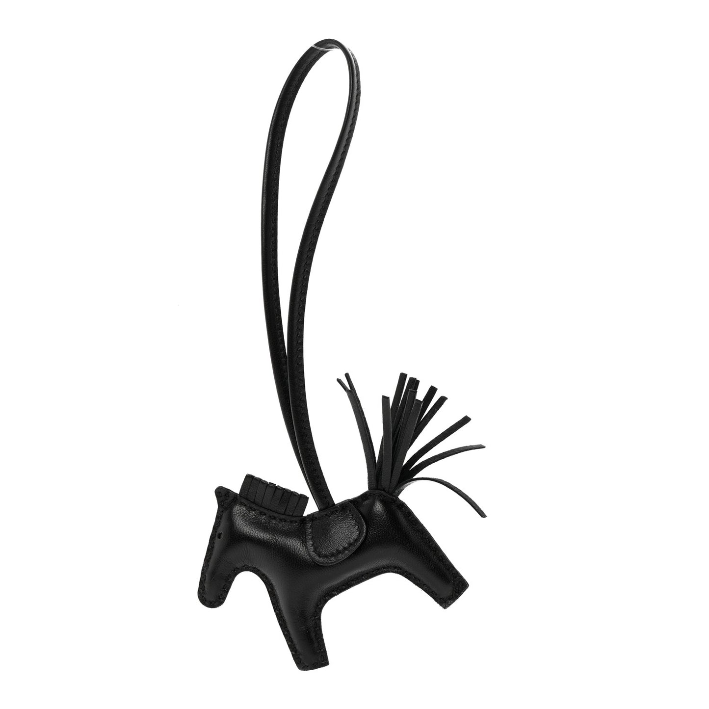 Milo Lambskin Grigri Rodeo Horse Bag Charm PM So Black