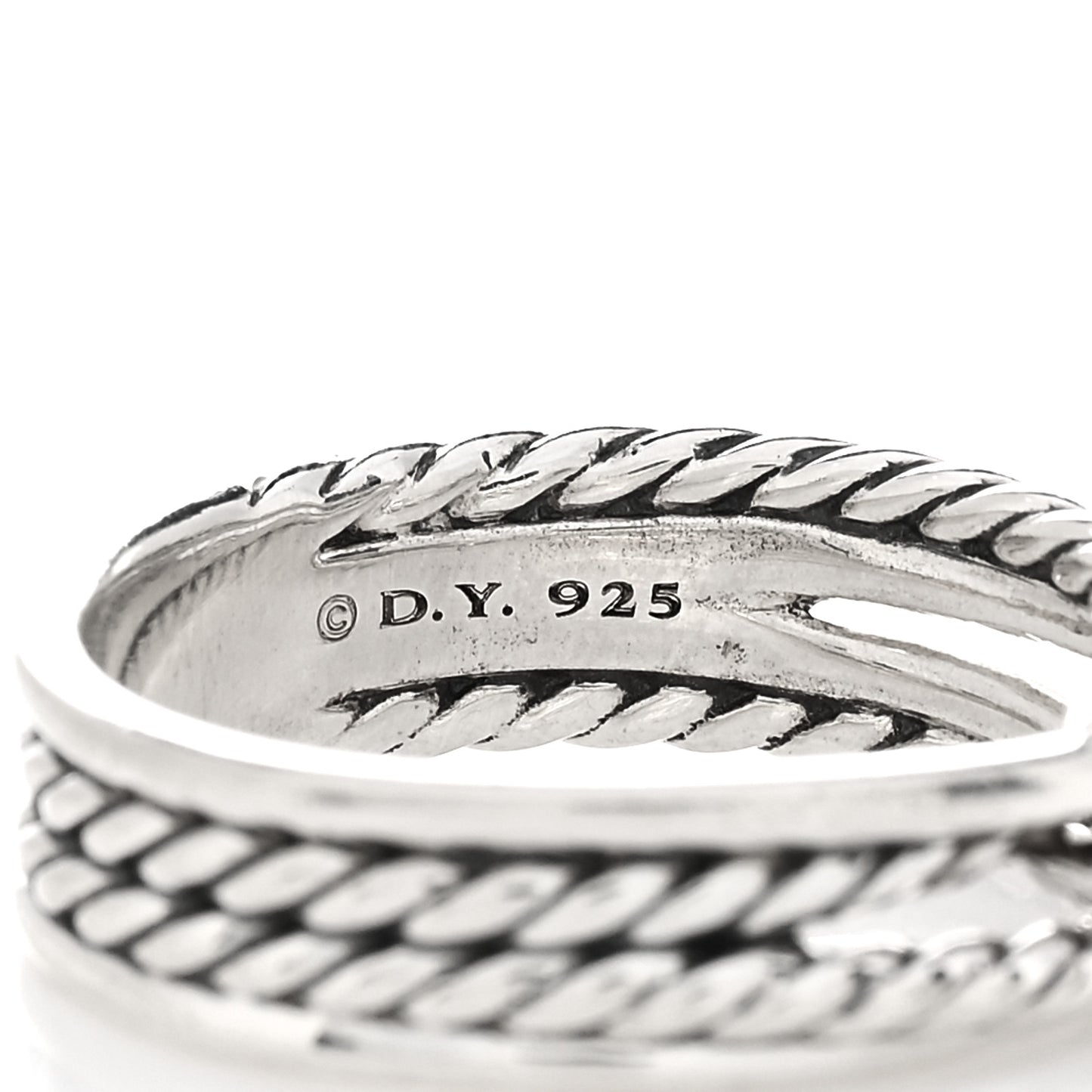 Sterling Silver Diamond X Crossover Ring 52 6