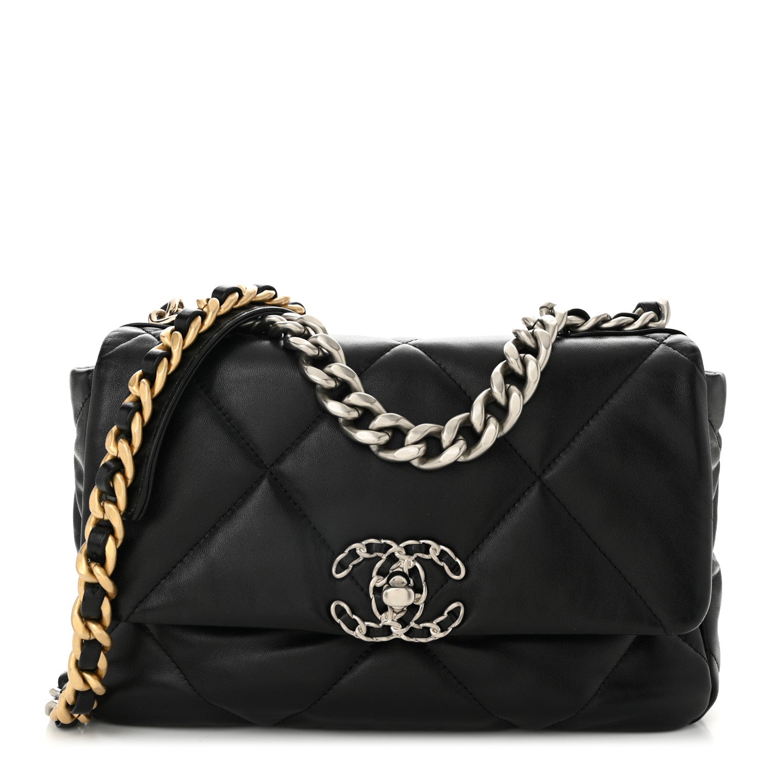 Chanel Lambskin Quilted Medium Chanel 19 Flap Black 1 of 10