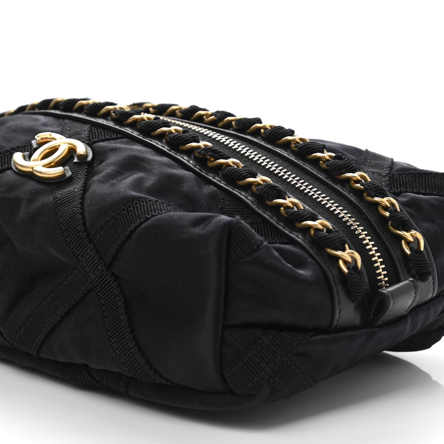 Nylon Grosgrain Lifestyle Pouch With Sleep Mask Black