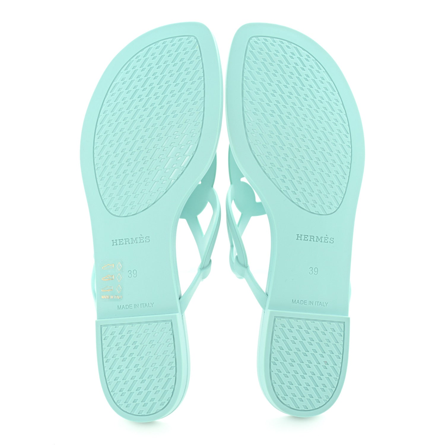 Hermes Rubber Womens Egerie Sandals 39 Vert Embrun 5 of 9