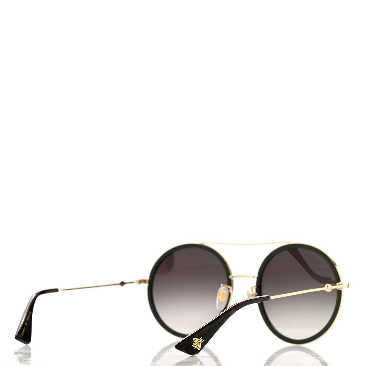 Metal Round Frame Sunglasses GG0061S Green Red