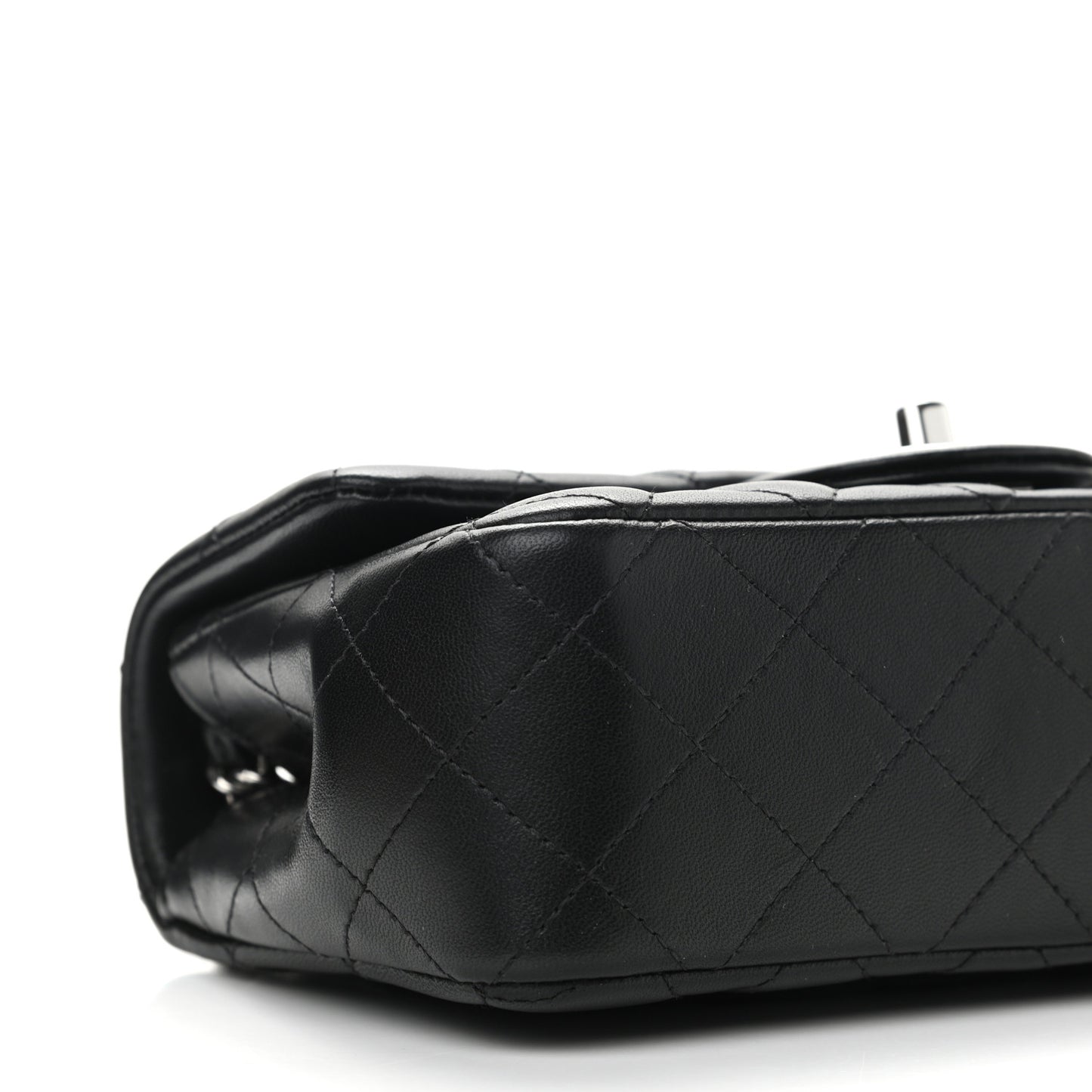 Lambskin Quilted Mini Rectangular Flap Black
