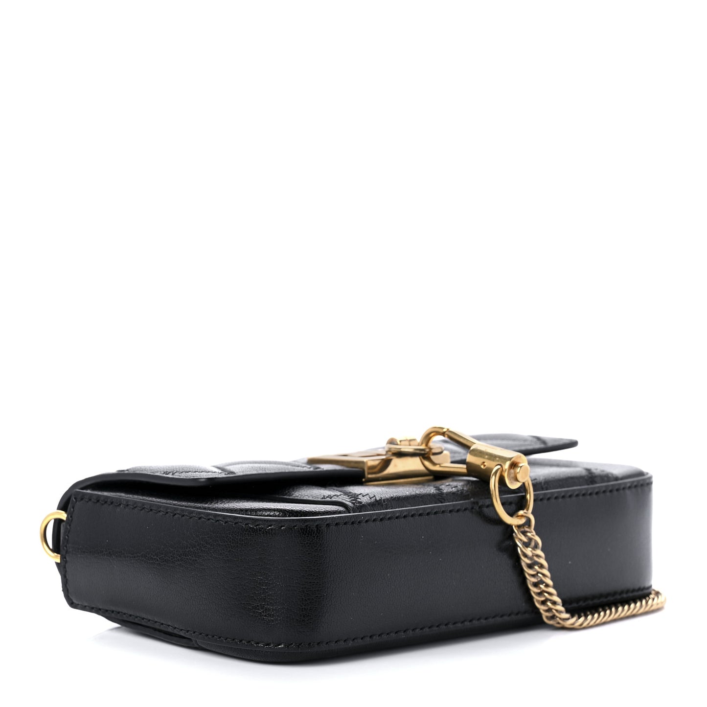 Goatskin Quilted GV3 Mini Pocket Convertible Bag Black