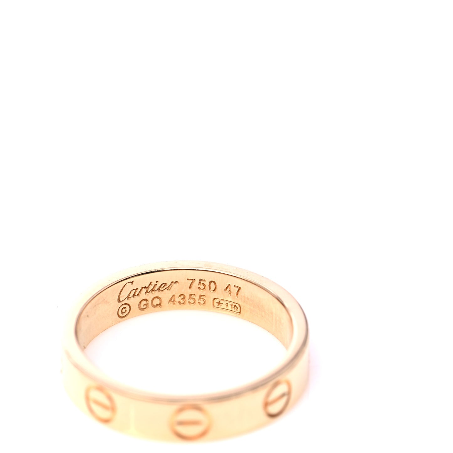 18K Yellow Gold 3.5mm LOVE Wedding Band Ring 47 4