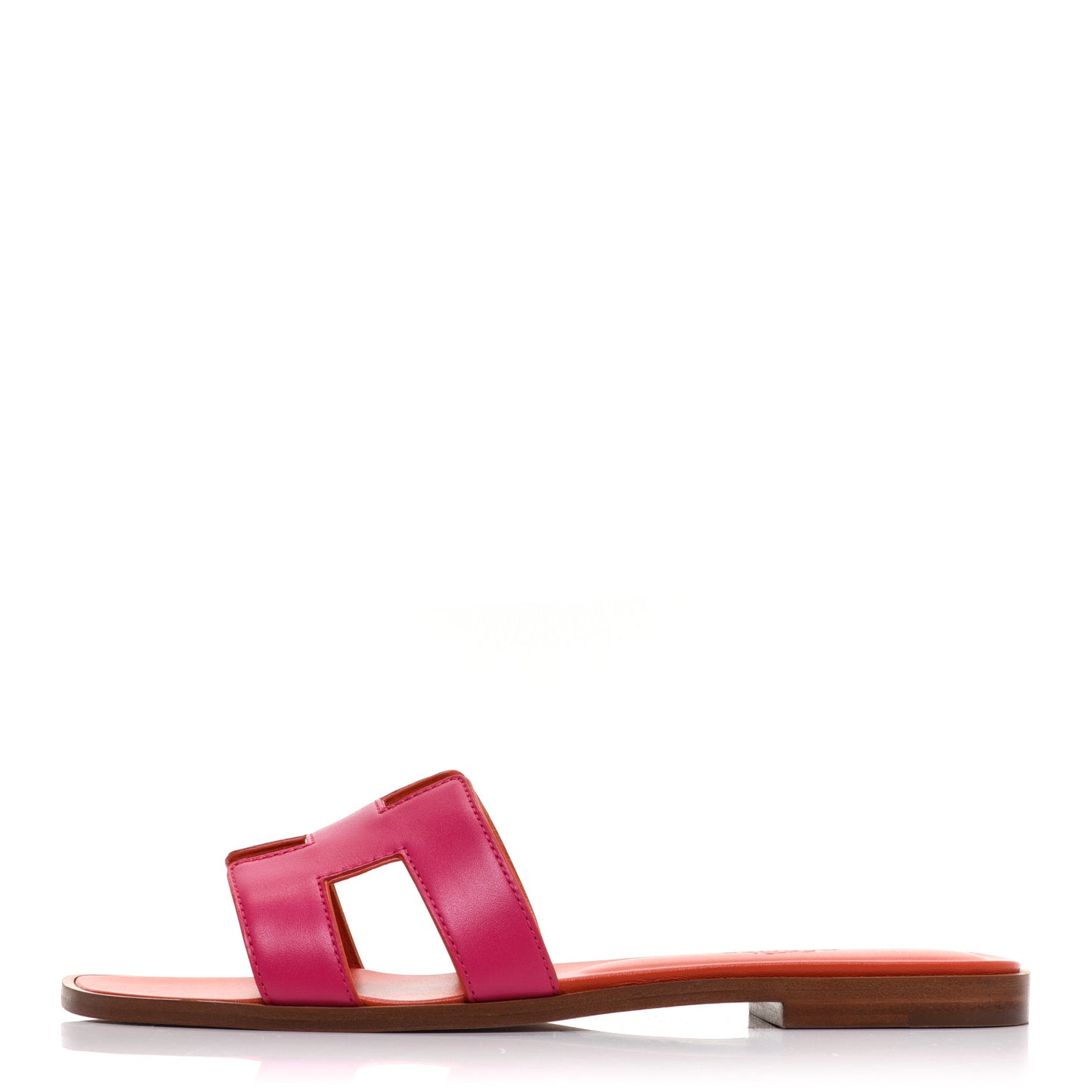 Box Calfskin Oran Sandals 37.5 Rose Flash Orange H